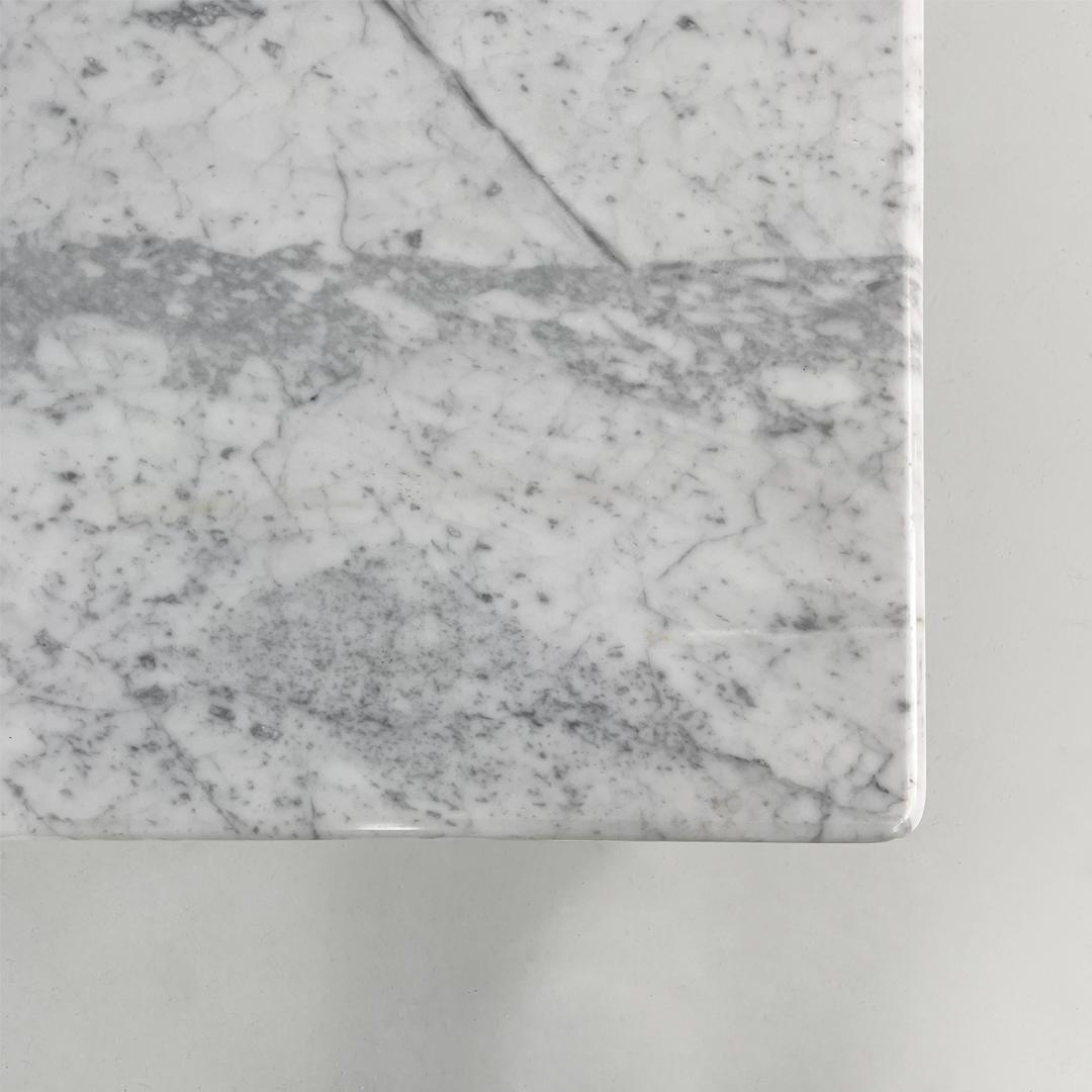 Italian modern rectangular coffe table in white marble by Carlo Scarpa, 1980s en venta 11