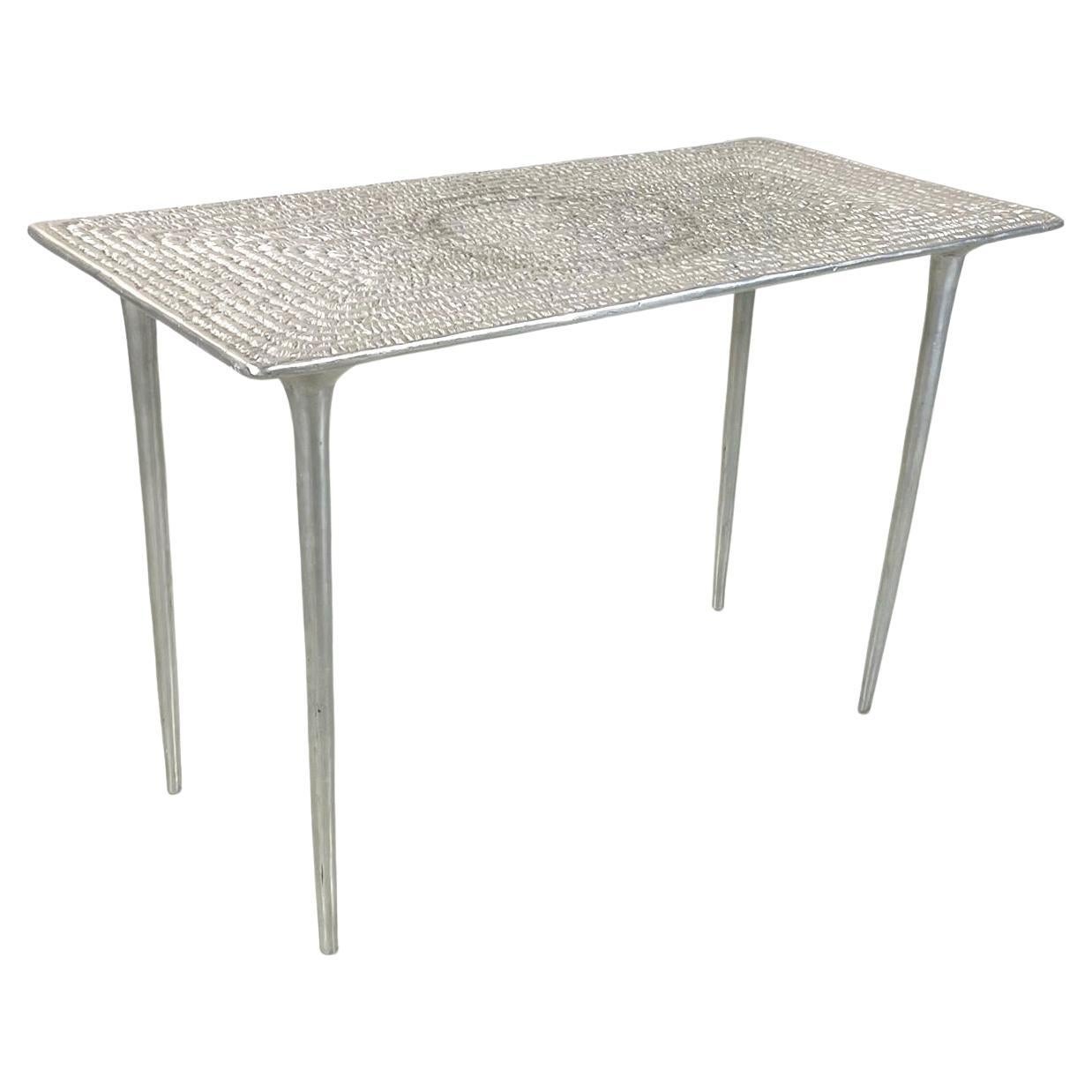 Table basse rectangulaire italienne moderne en aluminium, 1980 1990