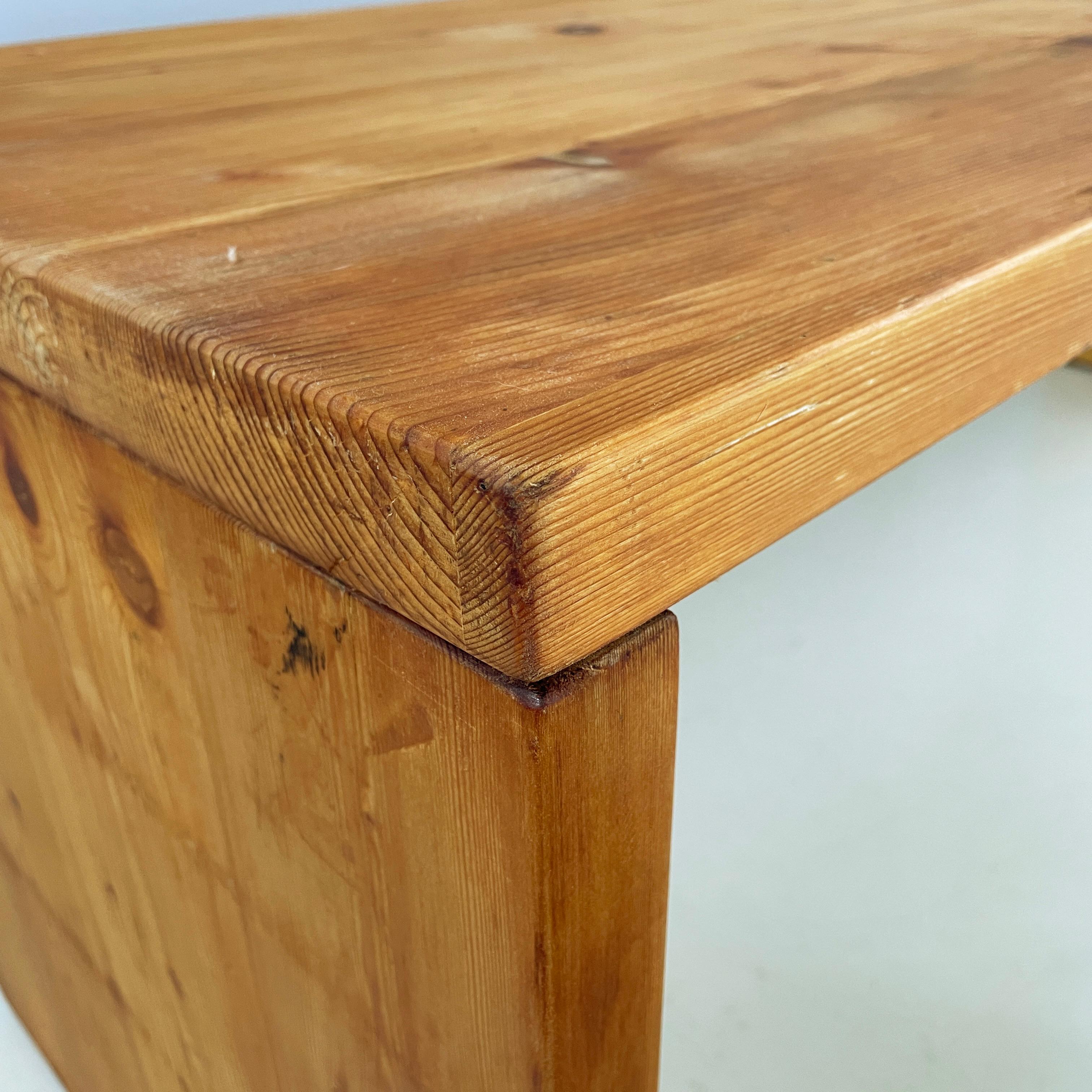 Late 20th Century Italian modern Rectangular console table in wood, 1970s For Sale