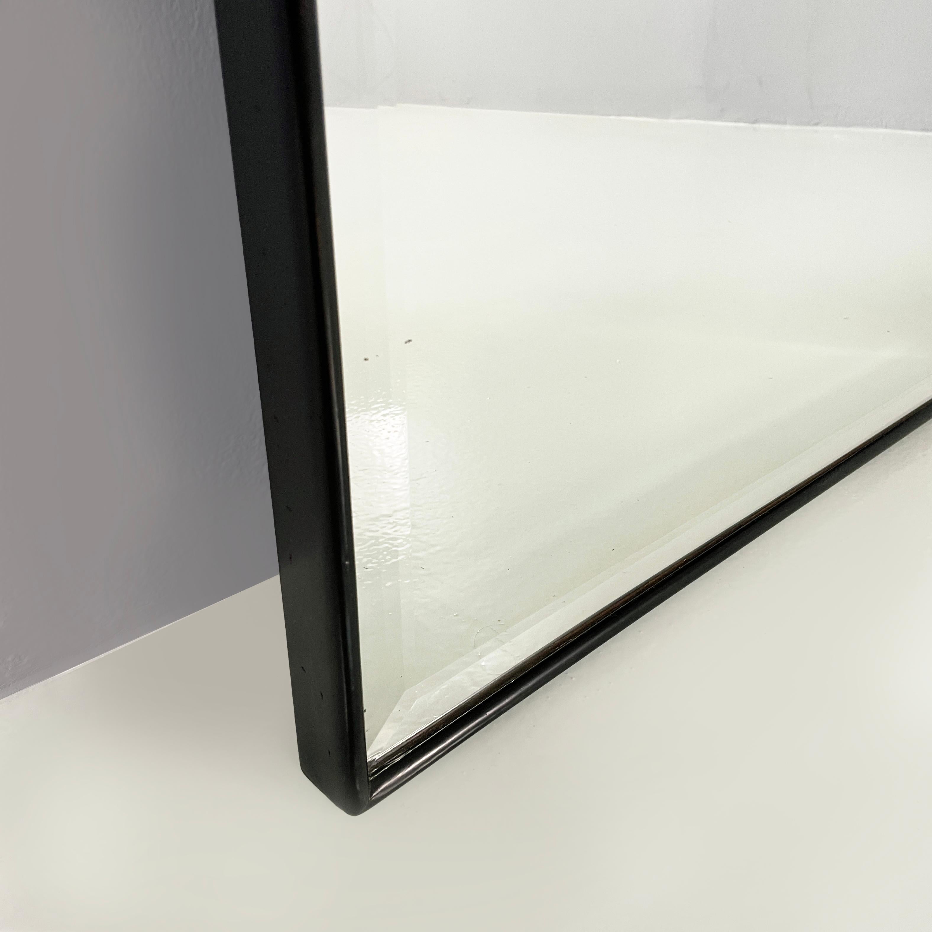 Miroir rectangulaire moderne italien avec cadre en bois noir, années 1990 en vente 5