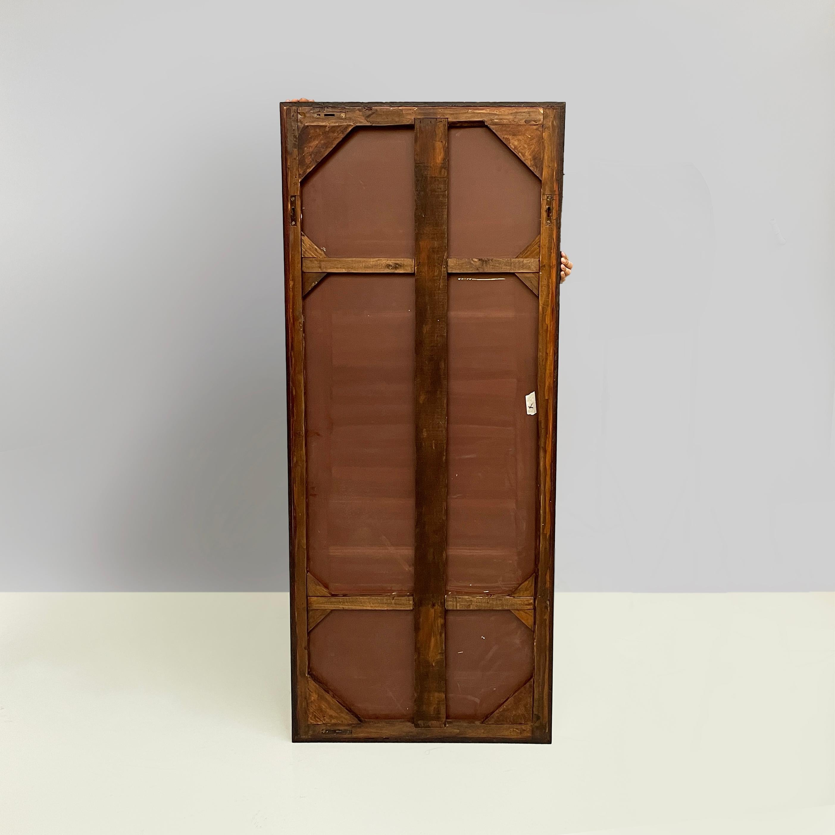 Miroir rectangulaire moderne italien avec cadre en bois noir, années 1990 en vente 6