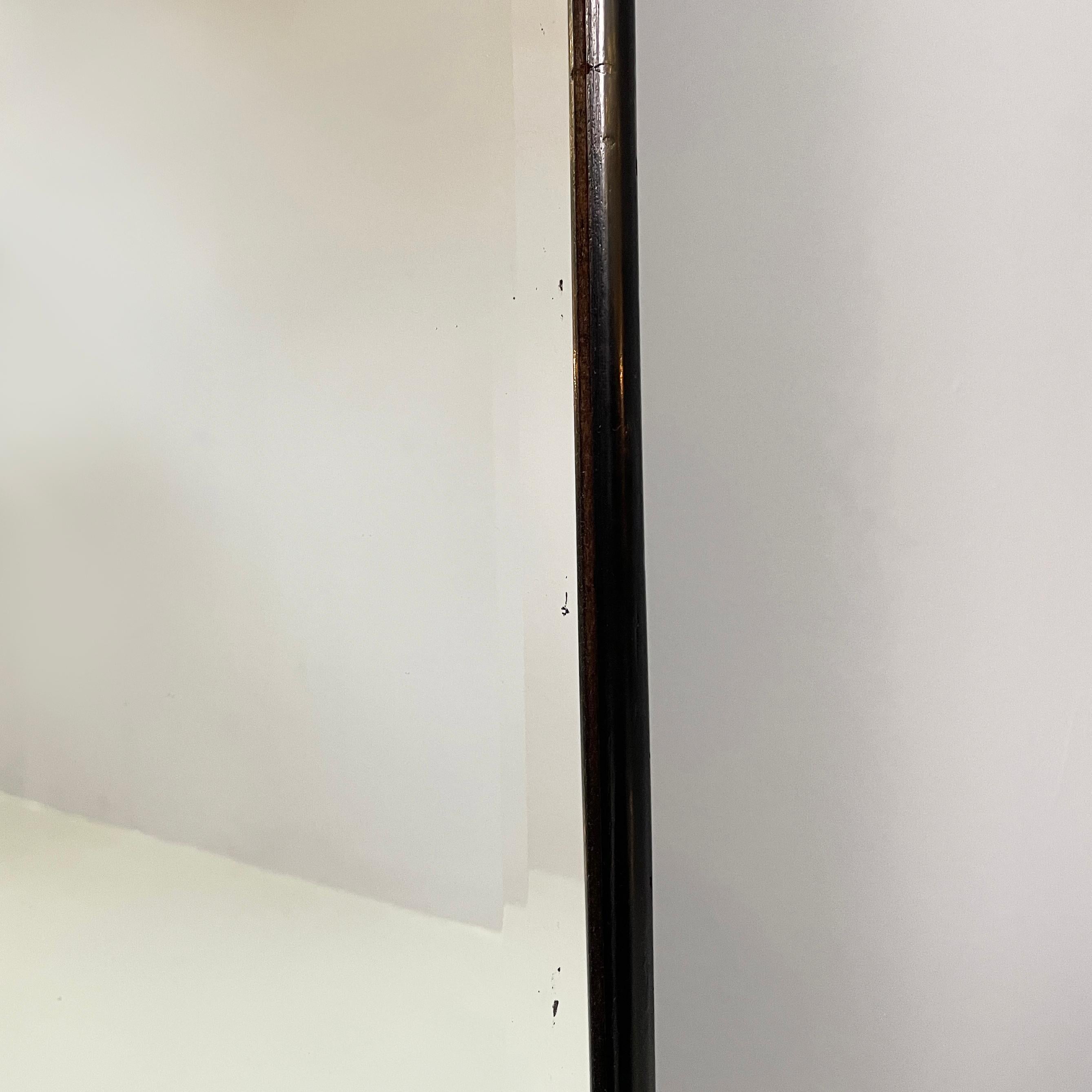 Miroir rectangulaire moderne italien avec cadre en bois noir, années 1990 en vente 3