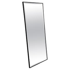 Miroir rectangulaire moderne italien avec cadre en bois noir, années 1990