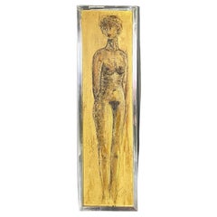 Italian Modern Rectangular Painting of Naked Woman, 1980s