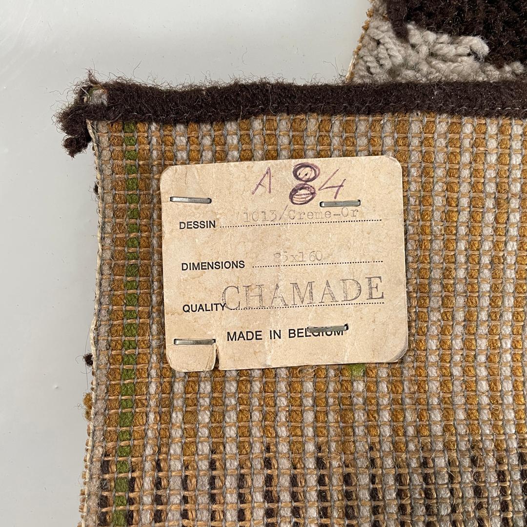 Tappeto italiano moderno rettangolare con decorazioni ondulate in verde e arancione, anni '70 in vendita 12