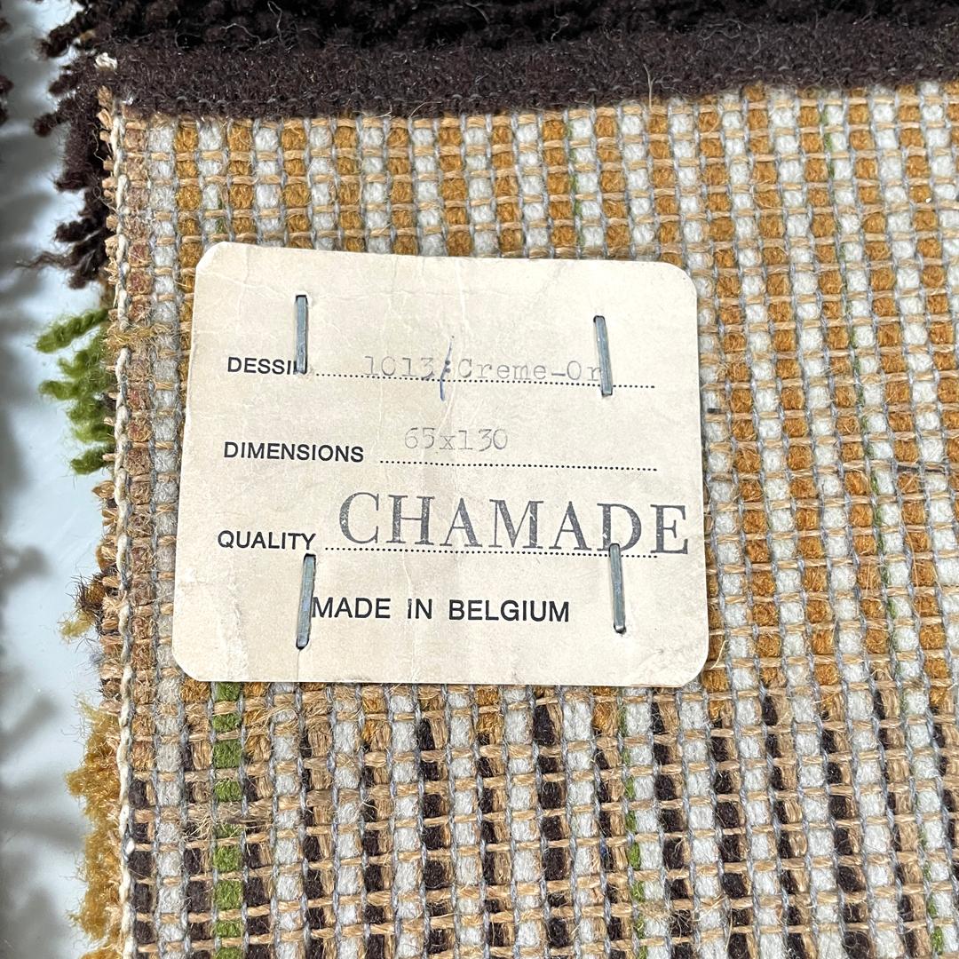 Tappeti italiani moderni rettangolari con decorazioni ondulate in verde e arancione, anni '70 in vendita 11