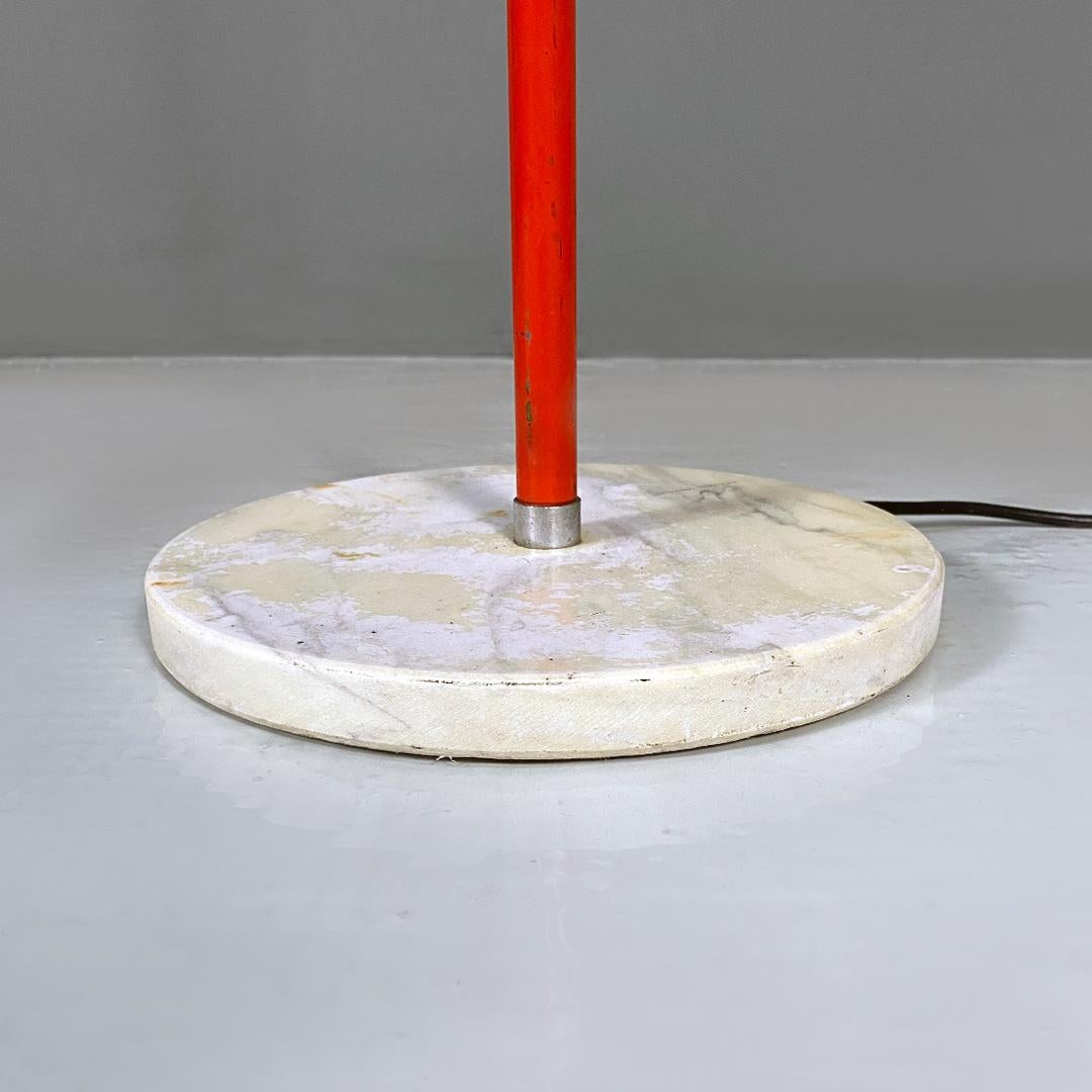 Italian Modern Red and Chromed Metal Adjustable Floor Lamp with Marble Base 1970 For Sale 14
