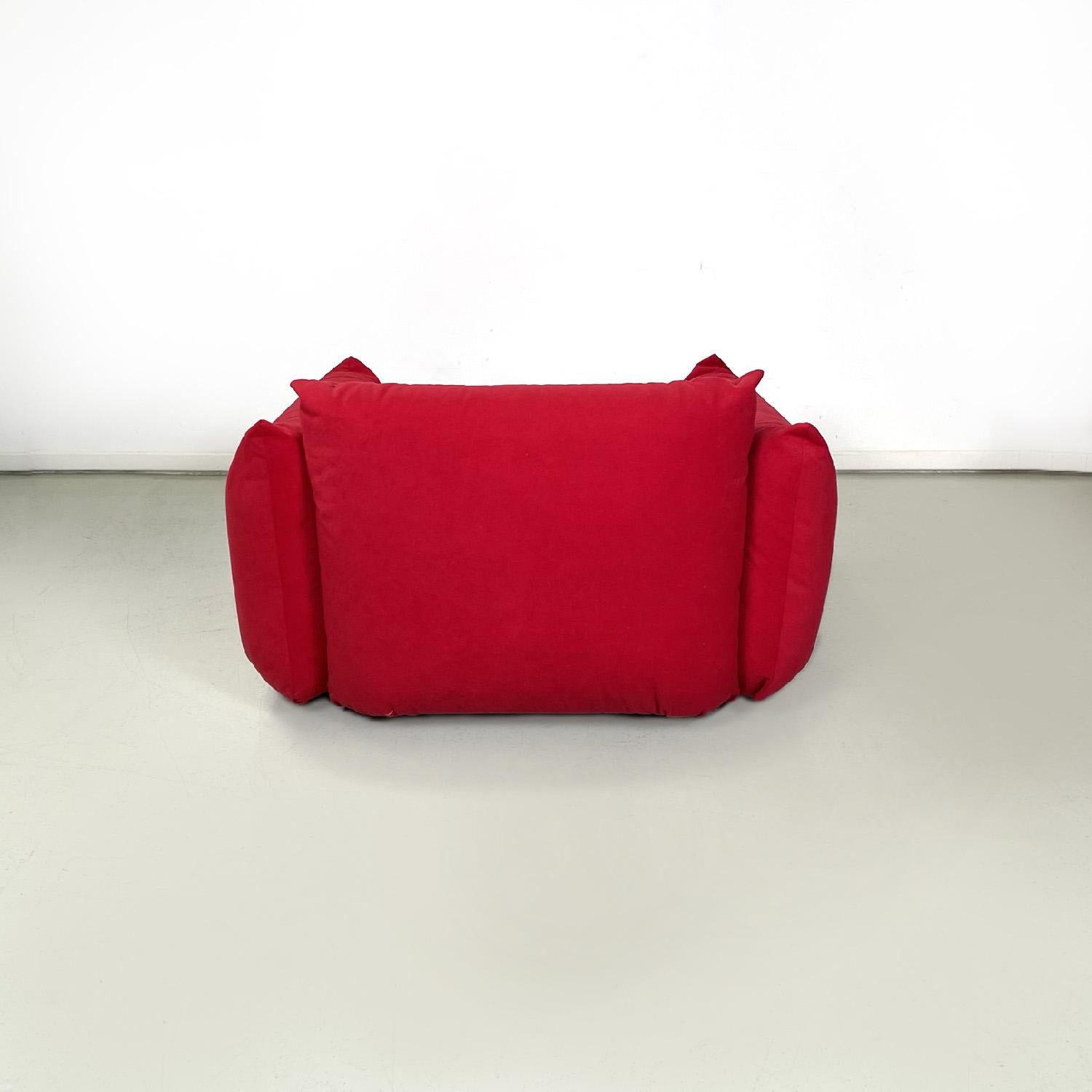 Modern Italian modern red armchair Marenco by Mario Marenco for Arflex, 1970s For Sale