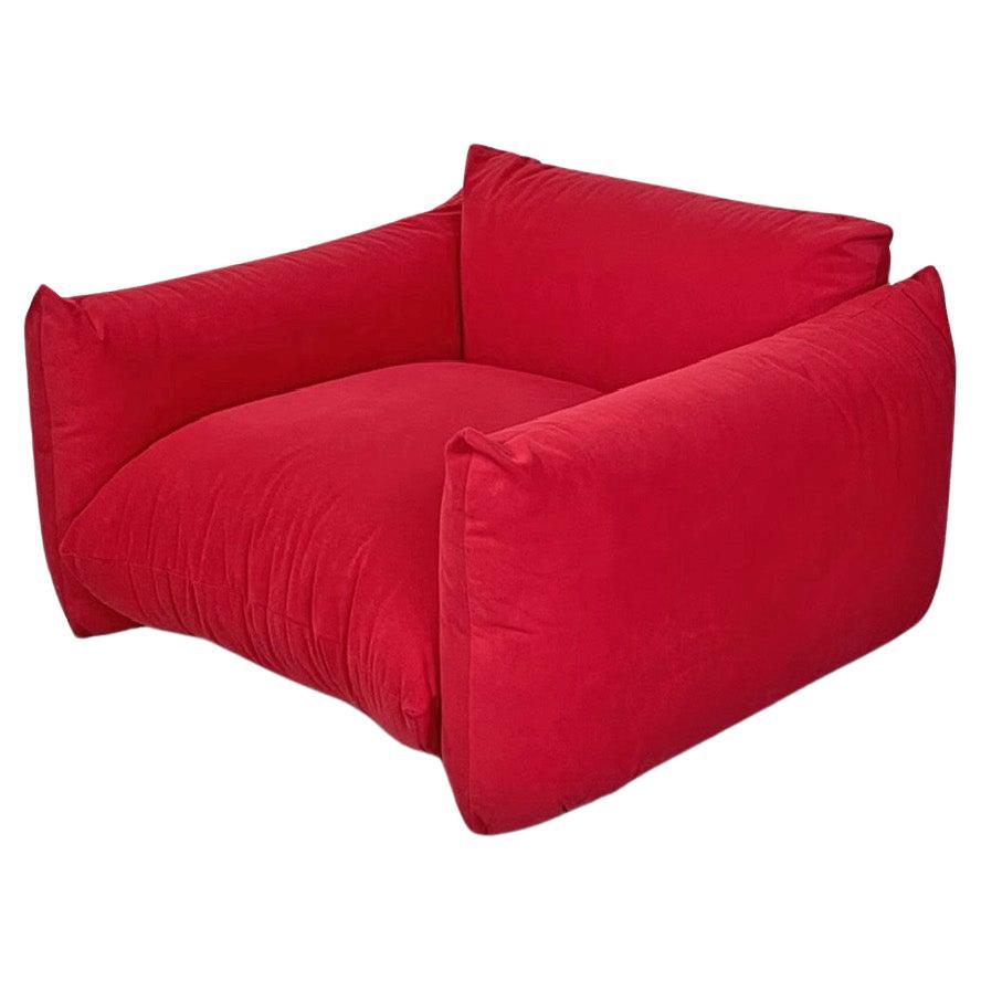 Italian modern red armchair Marenco by Mario Marenco for Arflex, 1970s For Sale