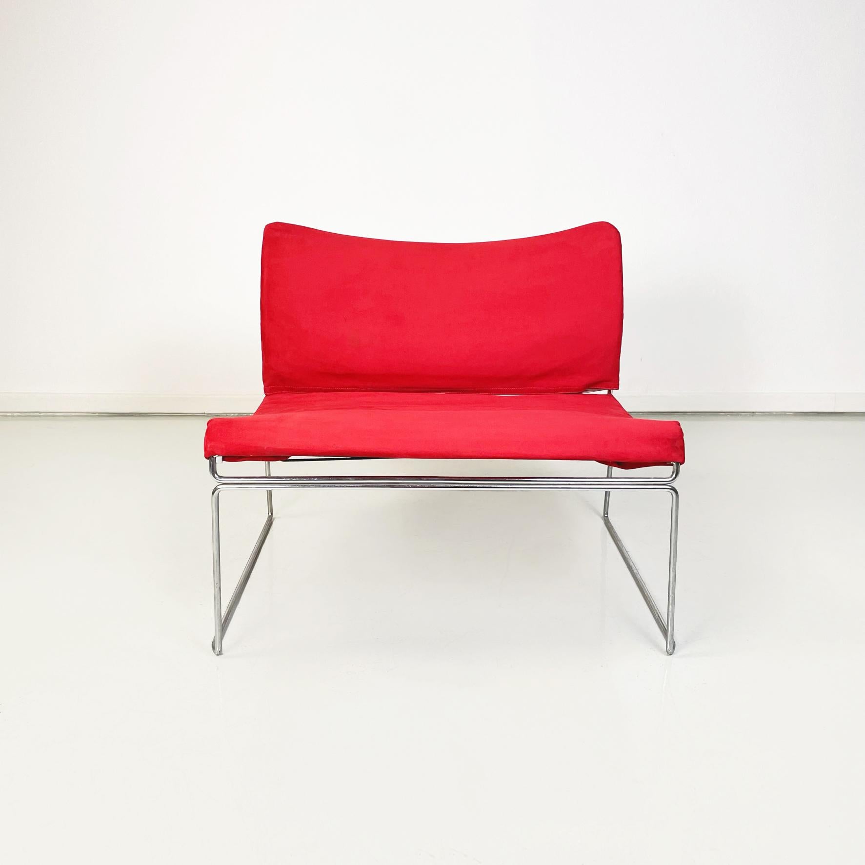 Italian modern Red armchair mod. Saghi by Kazuhide Takahama for Gavina, 1970s
Iconic and elegant armchair mod. Saghi with steel rod structure. The seat and back are lightly padded and upholstered in bright red velvet.
Produced by Gavina in 1970s