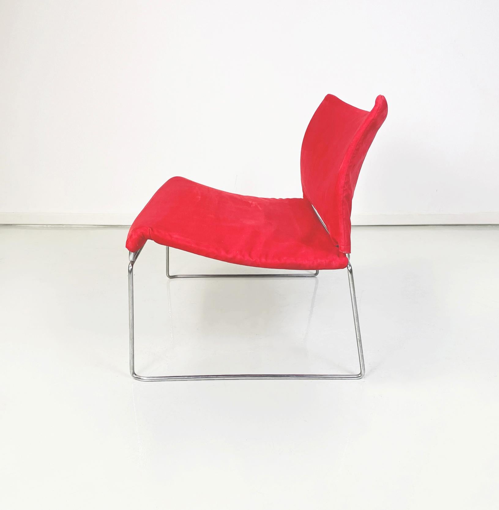 Italian Modern Red Armchair Mod. Saghi by Kazuhide Takahama for Gavina, 1970s In Good Condition For Sale In MIlano, IT