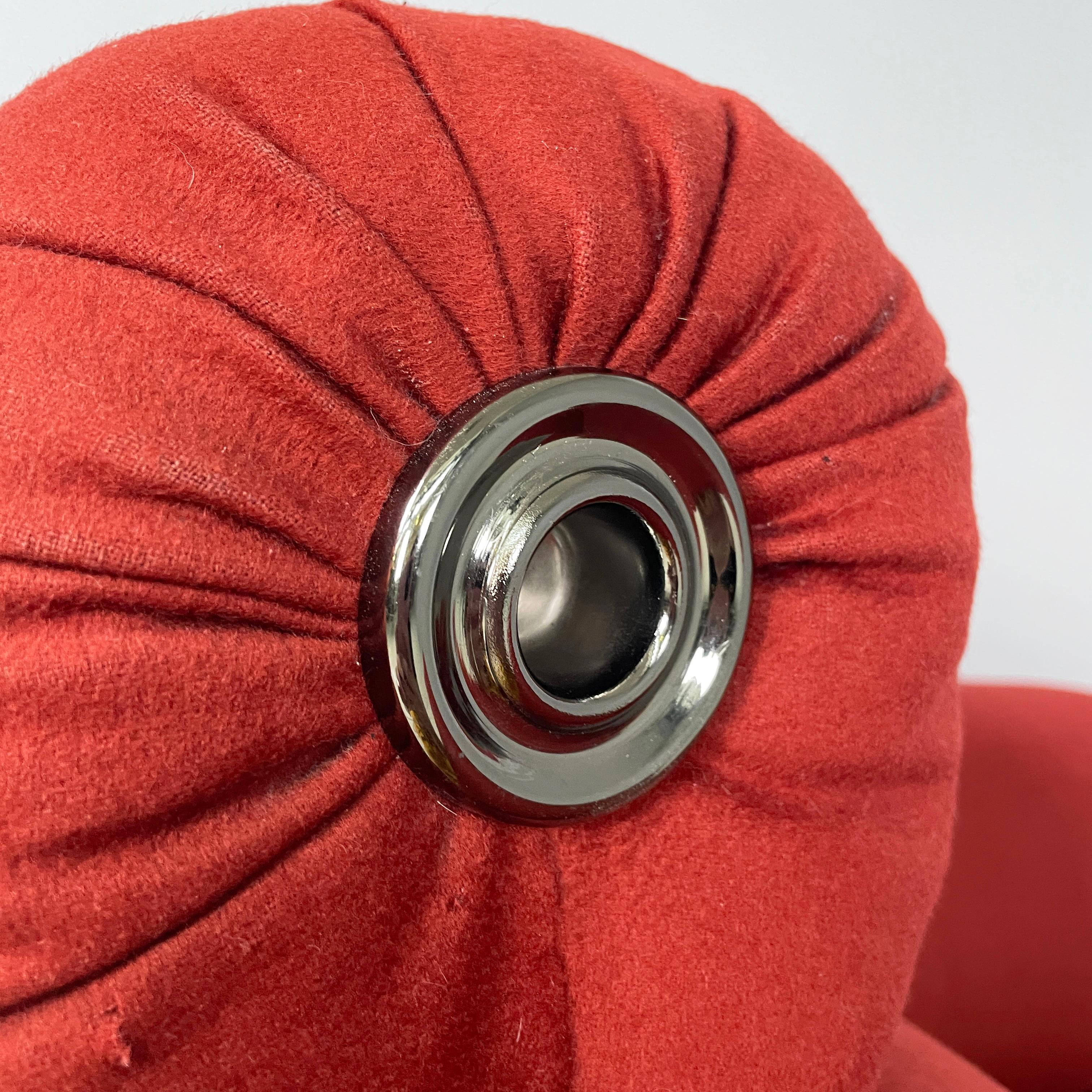 Sillón moderno italiano Toro rojo de Luigi Caccia Dominioni para Azucena, años 80 en venta 5