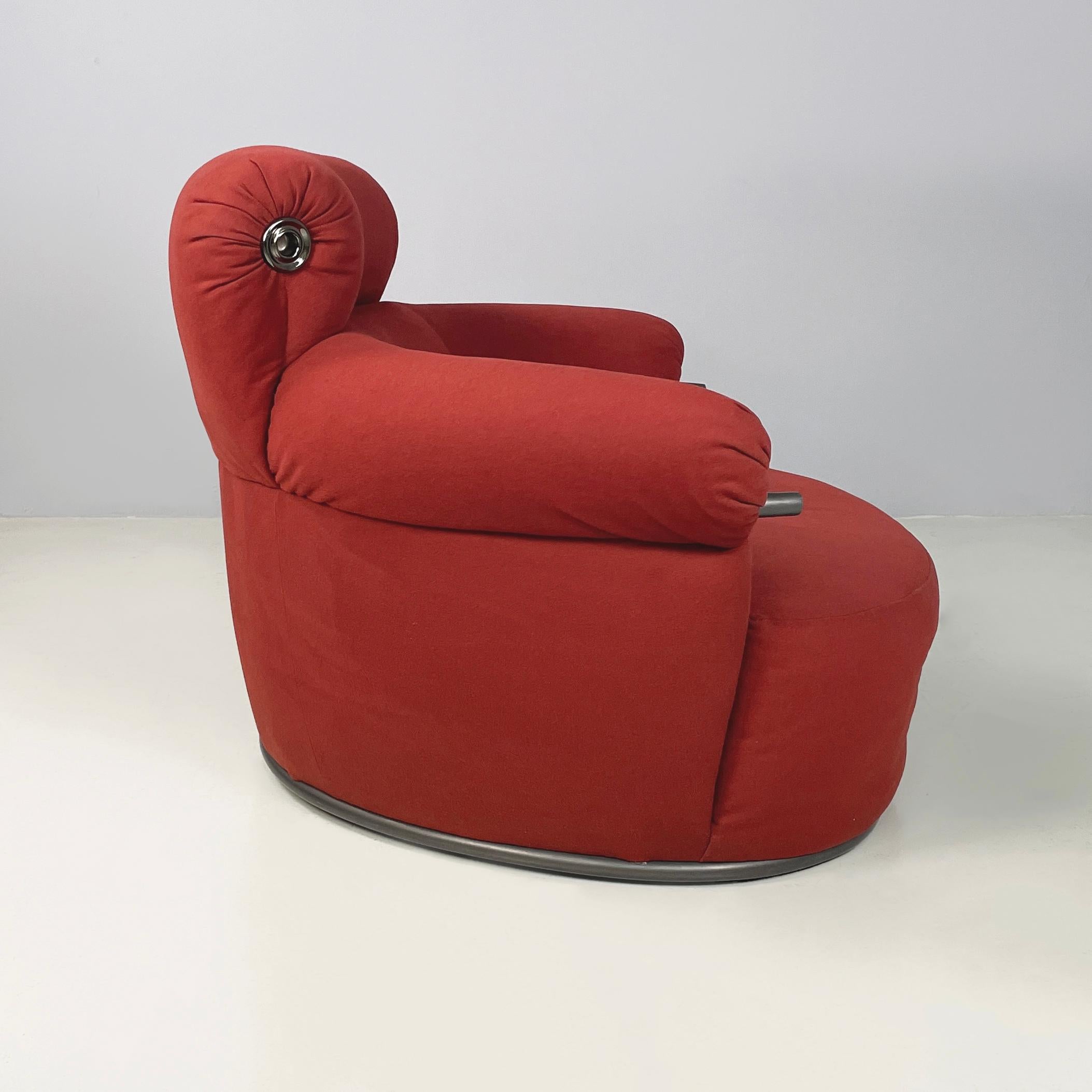 Sillón moderno italiano Toro rojo de Luigi Caccia Dominioni para Azucena, años 80 Moderno en venta