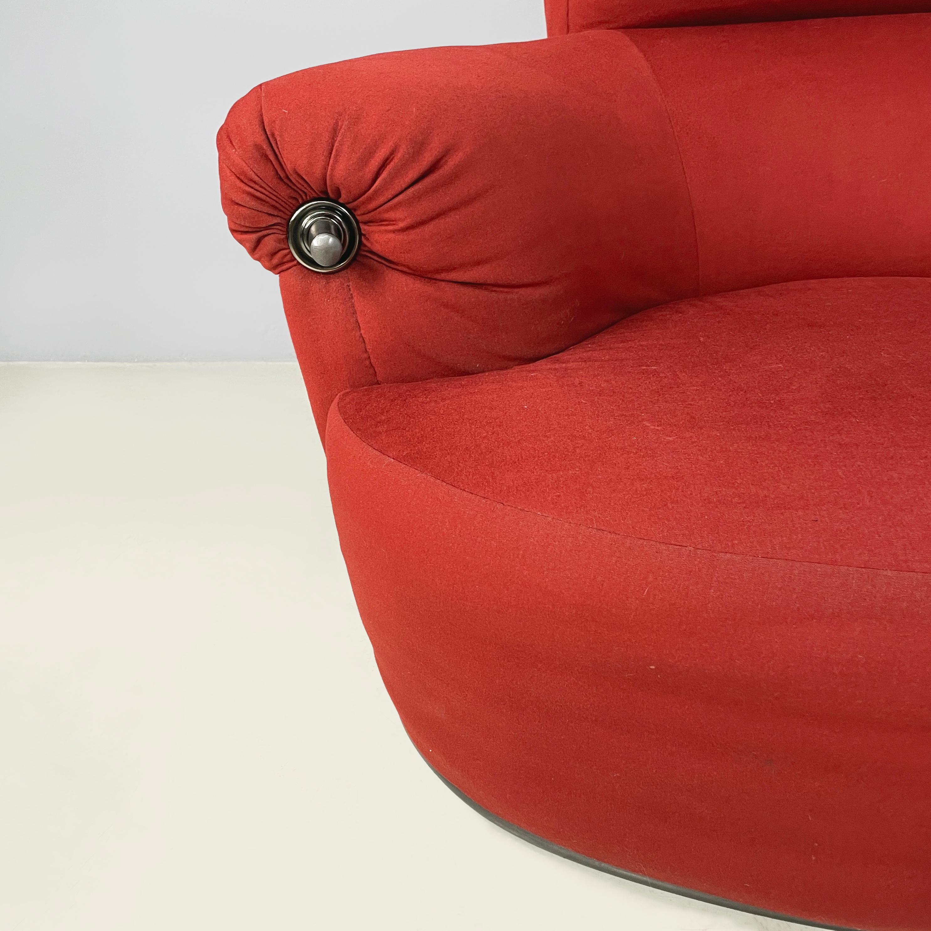 Sillón moderno italiano Toro rojo de Luigi Caccia Dominioni para Azucena, años 80 Metal en venta