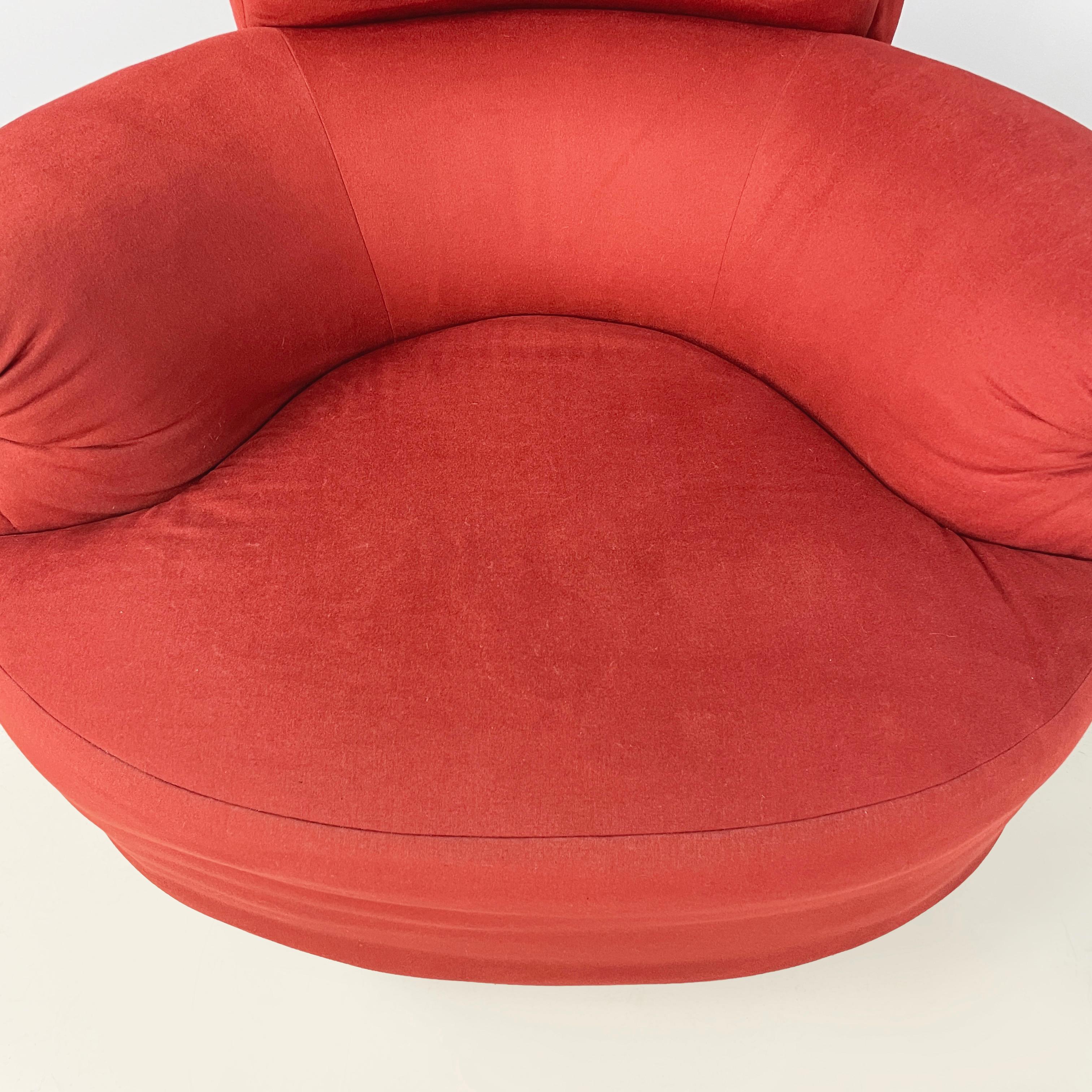 Sillón moderno italiano Toro rojo de Luigi Caccia Dominioni para Azucena, años 80 en venta 1