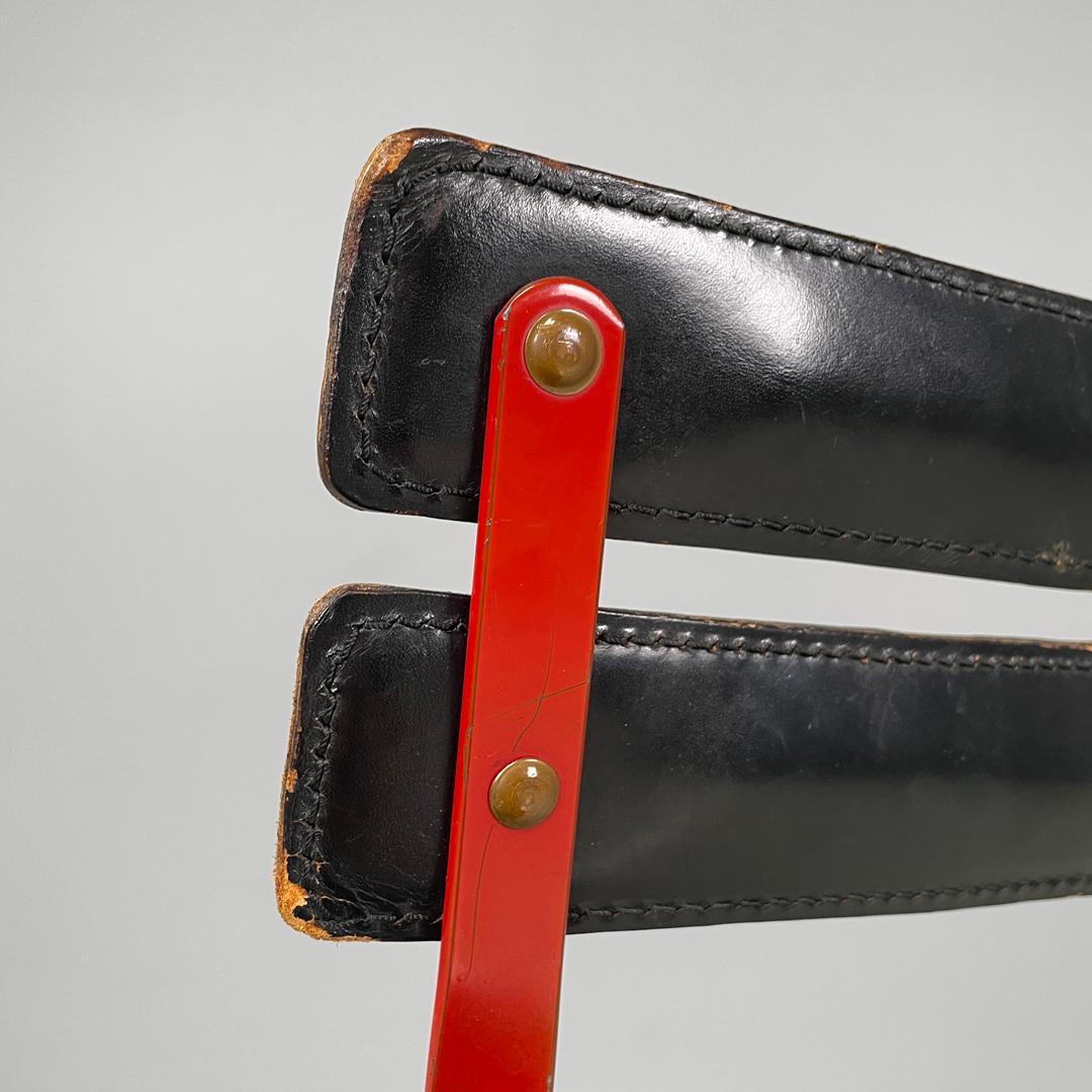 Sedia Celestina moderna italiana rosso nera pieghevole Marco Zanuso per Zanotta, anni '70 in vendita 3