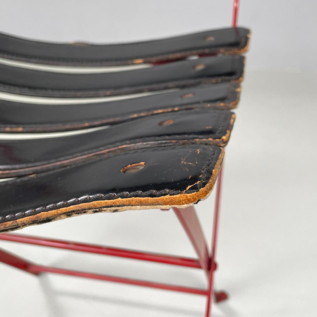 Sedia Celestina moderna italiana rosso nera pieghevole Marco Zanuso per Zanotta, anni '70 in vendita 8