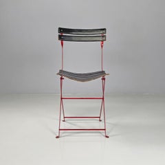 Italian modern red black Celestina folding chair Marco Zanuso for Zanotta, 1970s