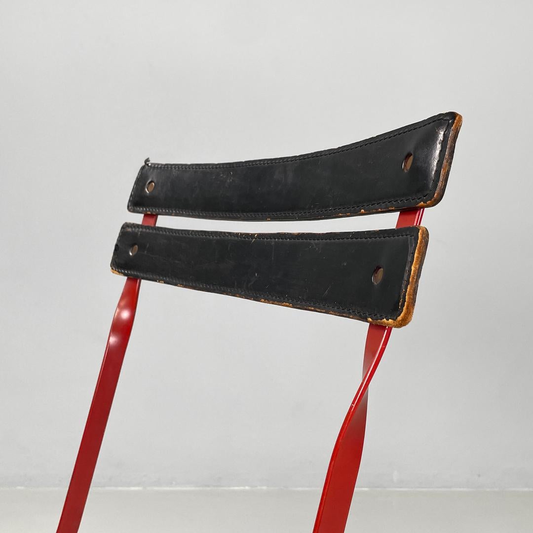 Sedia Celestina moderna italiana rosso nera pieghevole Marco Zanuso per Zanotta, anni '70 in vendita 2