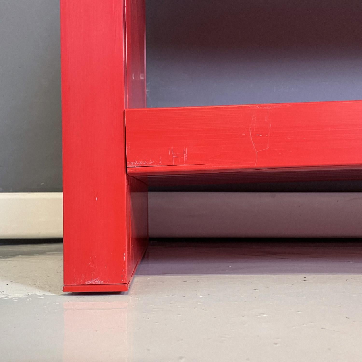 Italian modern red bookcase Dodona 300 by Ernesto Gismondi for Artemide, 1970s 6