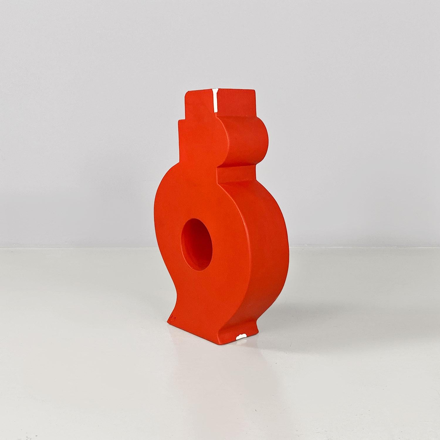 Moderne italienische Picassa-Vasenskulptur aus roter Keramik von Florio Pac Paccagnella 2023 im Angebot 7