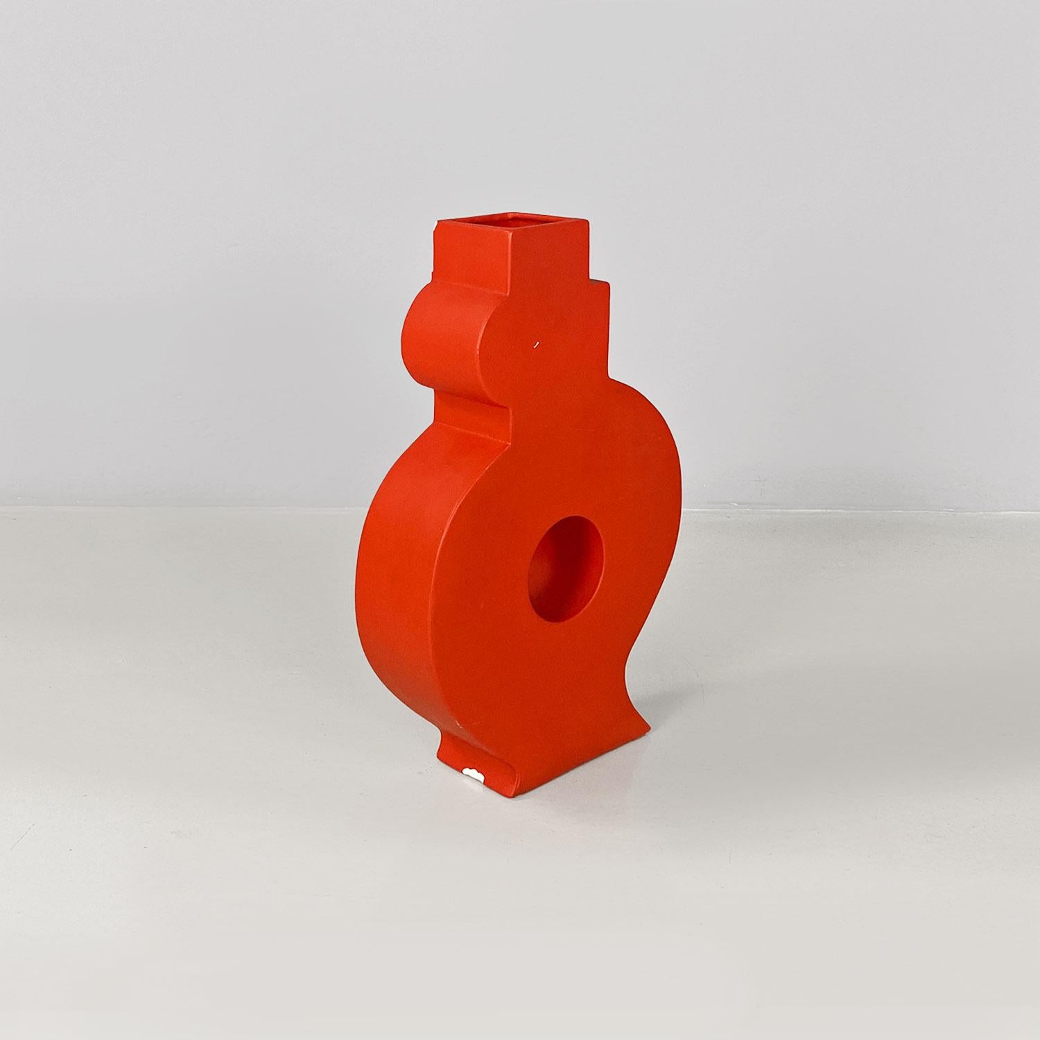 Italian modern red ceramic Picassa vase sculpture by Florio Pac Paccagnella 2023 For Sale 7