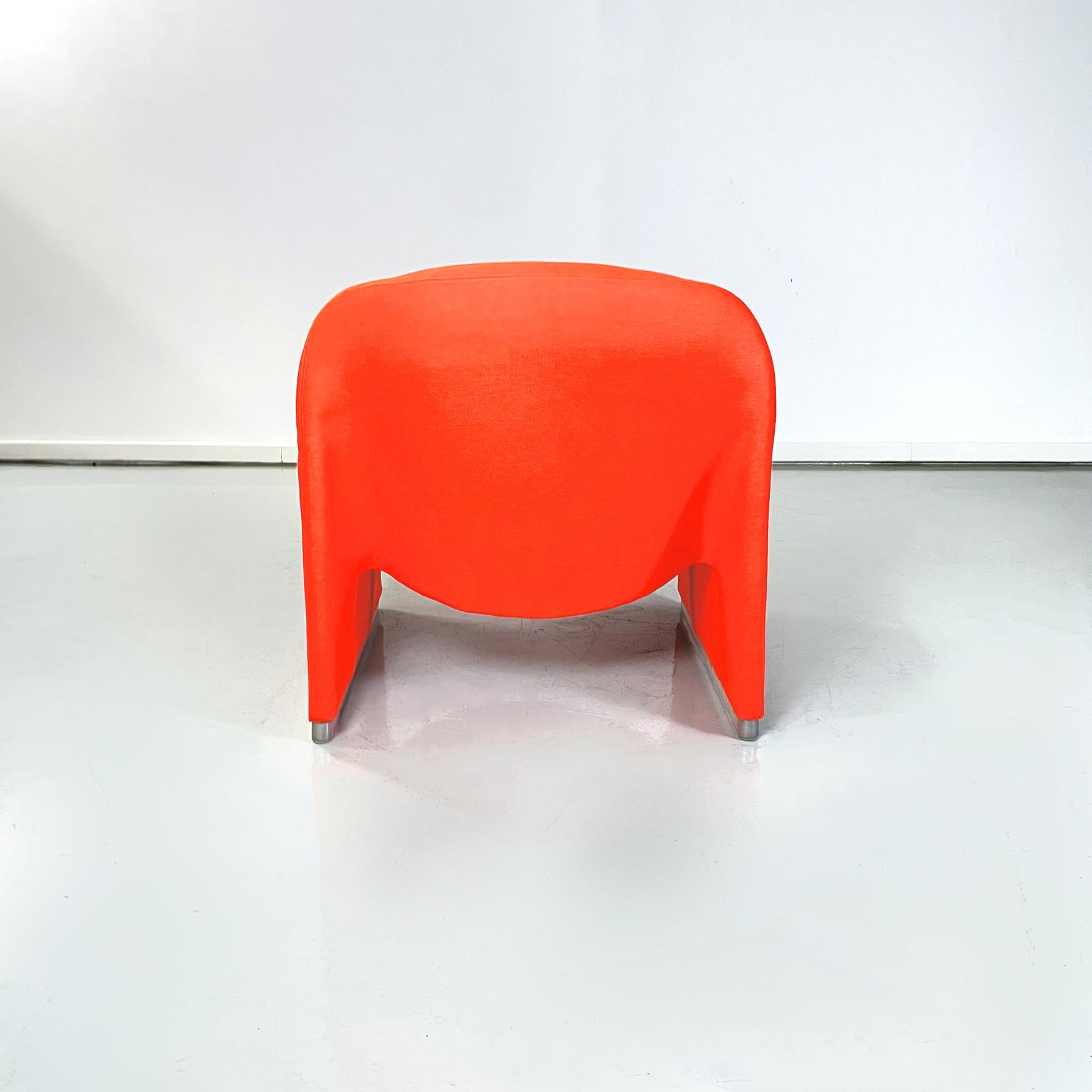 Metal Italian Modern Red Chairs Alky by Giancarlo Piretti for Anonima Castelli, 1970s For Sale