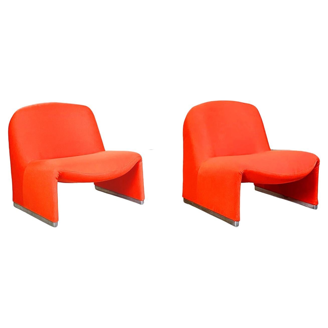 Italian Modern Red Chairs Alky by Giancarlo Piretti for Anonima Castelli, 1970s