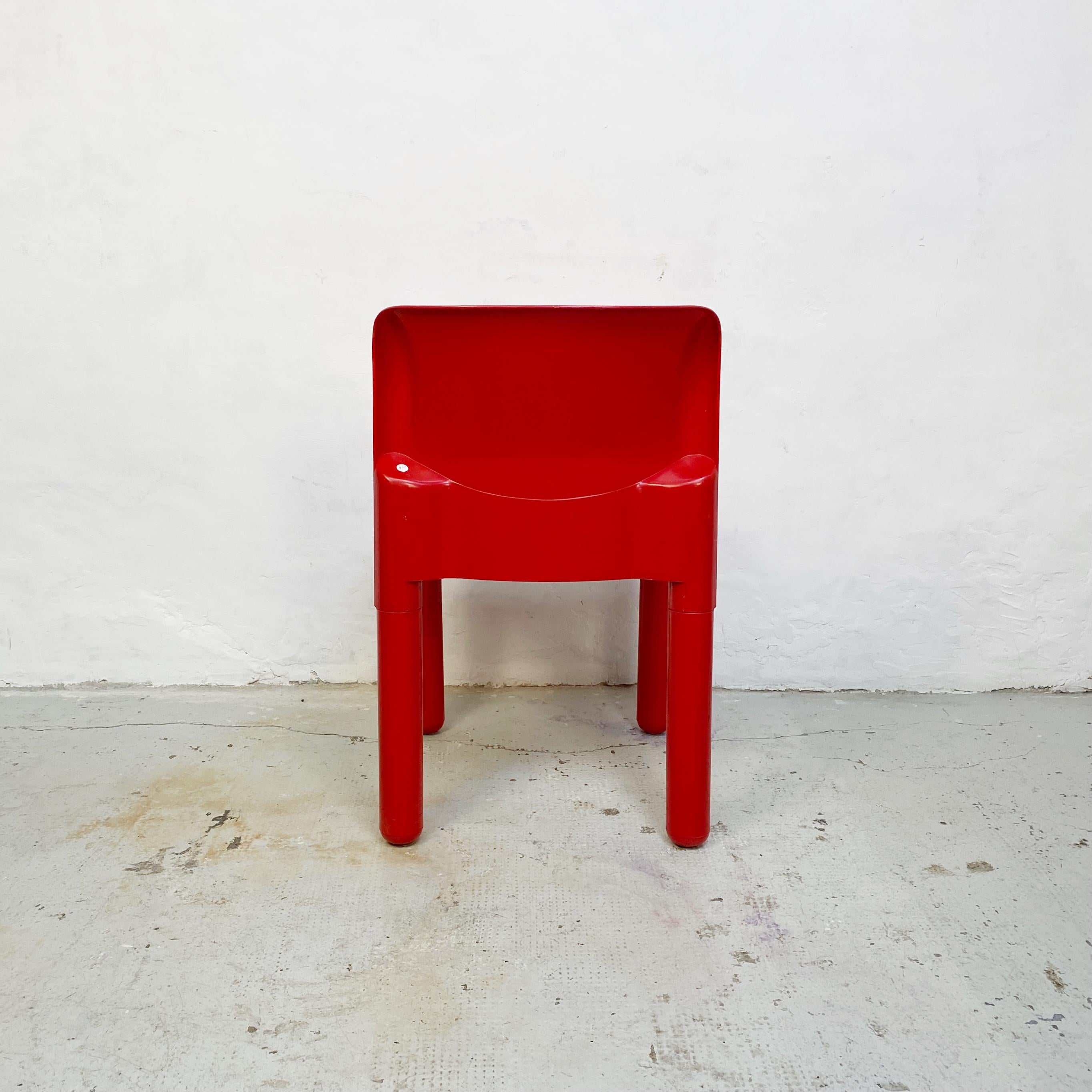 Italian Modern Red Chairs Mod. 4875 by Carlo Bartoli for Kartell, 1970s In Good Condition In MIlano, IT