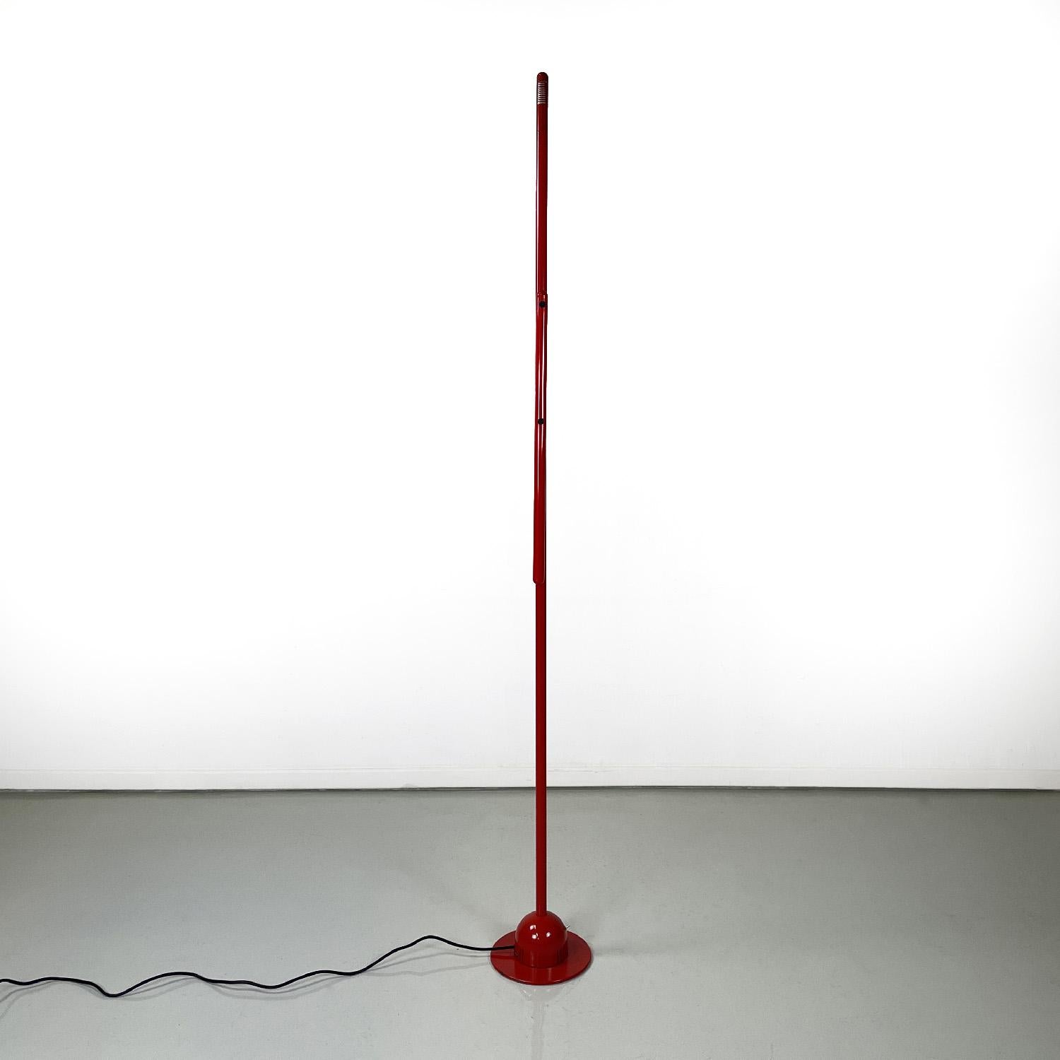 Late 20th Century Italian modern red floor lamp Mira by Mario Arnaboldi for Programmaluce, 1980s For Sale