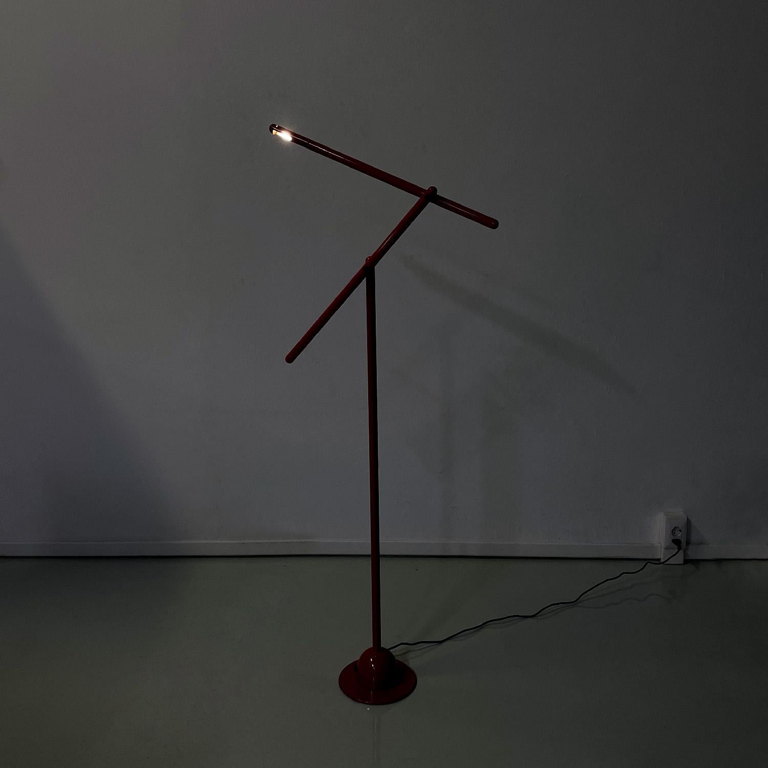 Italian modern red floor lamp Mira by Mario Arnaboldi for Programmaluce, 1980s For Sale 1