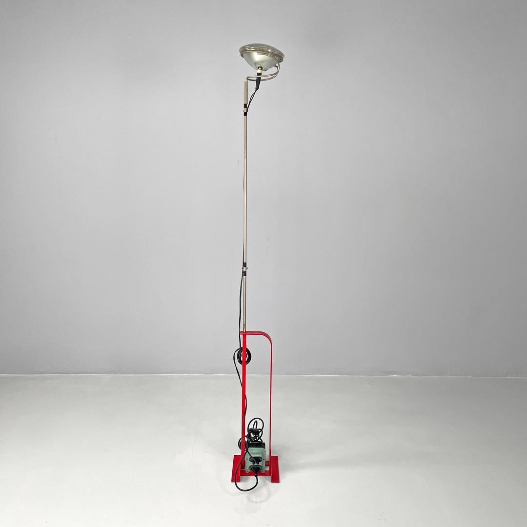 Late 20th Century Italian modern red floor lamp Toio by Castiglioni for Flos, 1970s For Sale