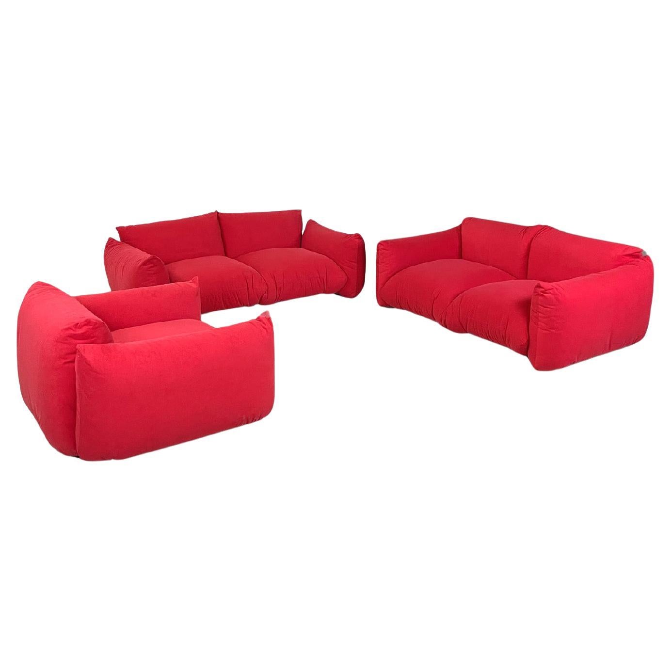 Italian modern red living room Marenco by Mario Marenco for Arflex, 1970s For Sale