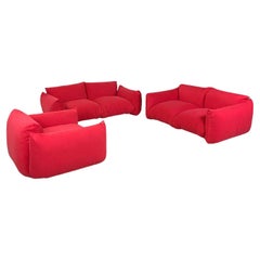 Italian modern red living room Marenco by Mario Marenco for Arflex, 1970s