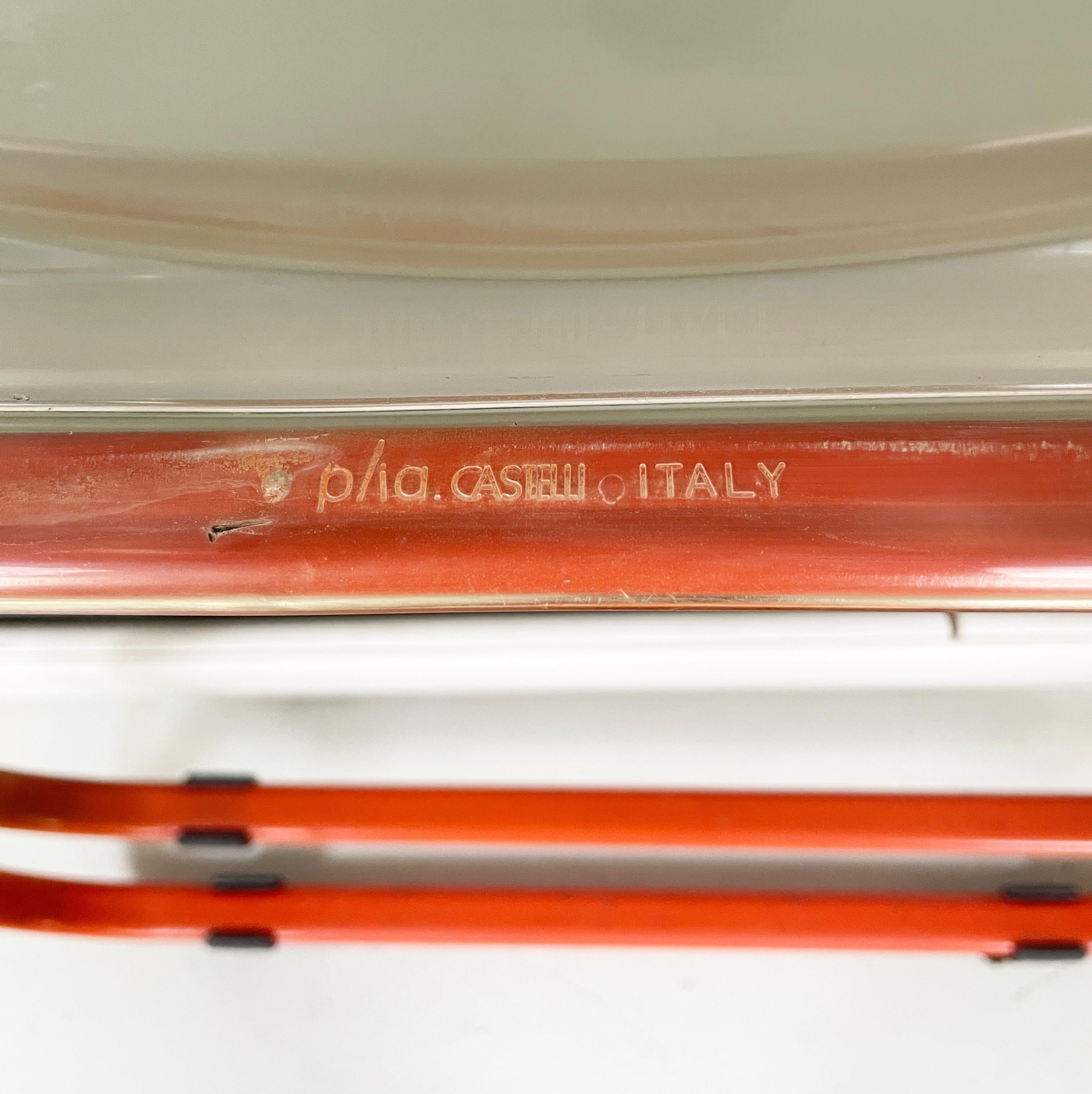 Italian Modern red metal ABS Folding Chairs Plia Piretti Anonima Castelli, 1970s For Sale 11