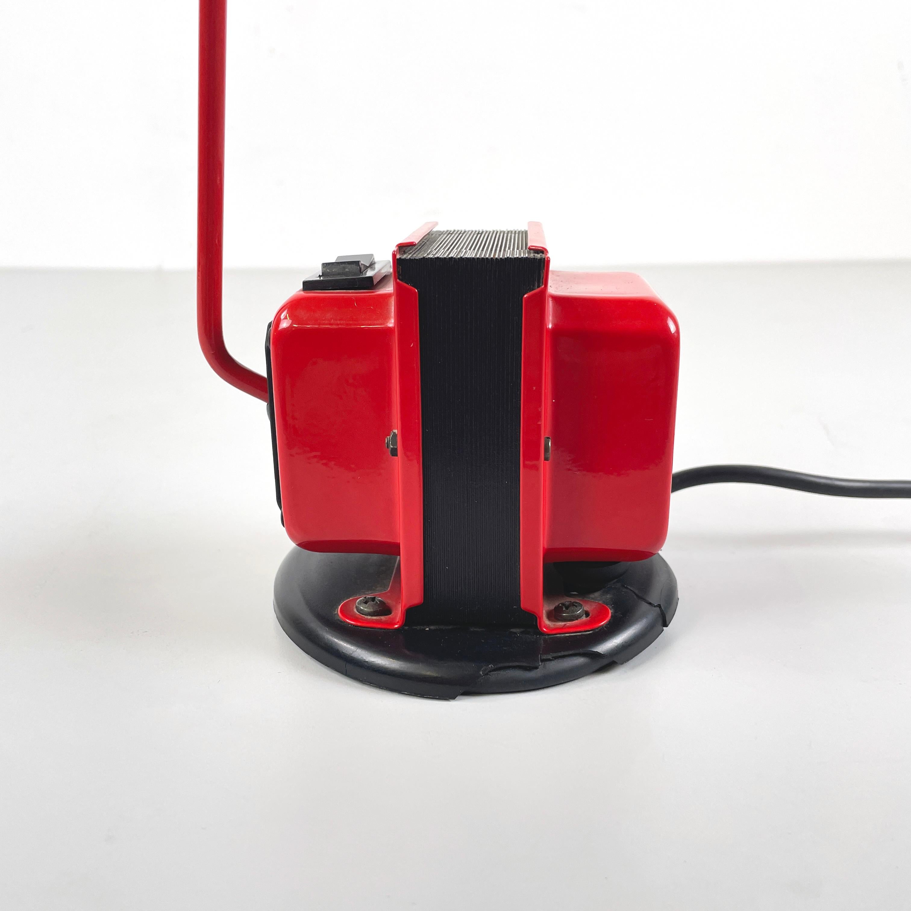 Italian modern red metal Adjustable table lamp Daphine by Cimini Lumina 1980s in vendita 6