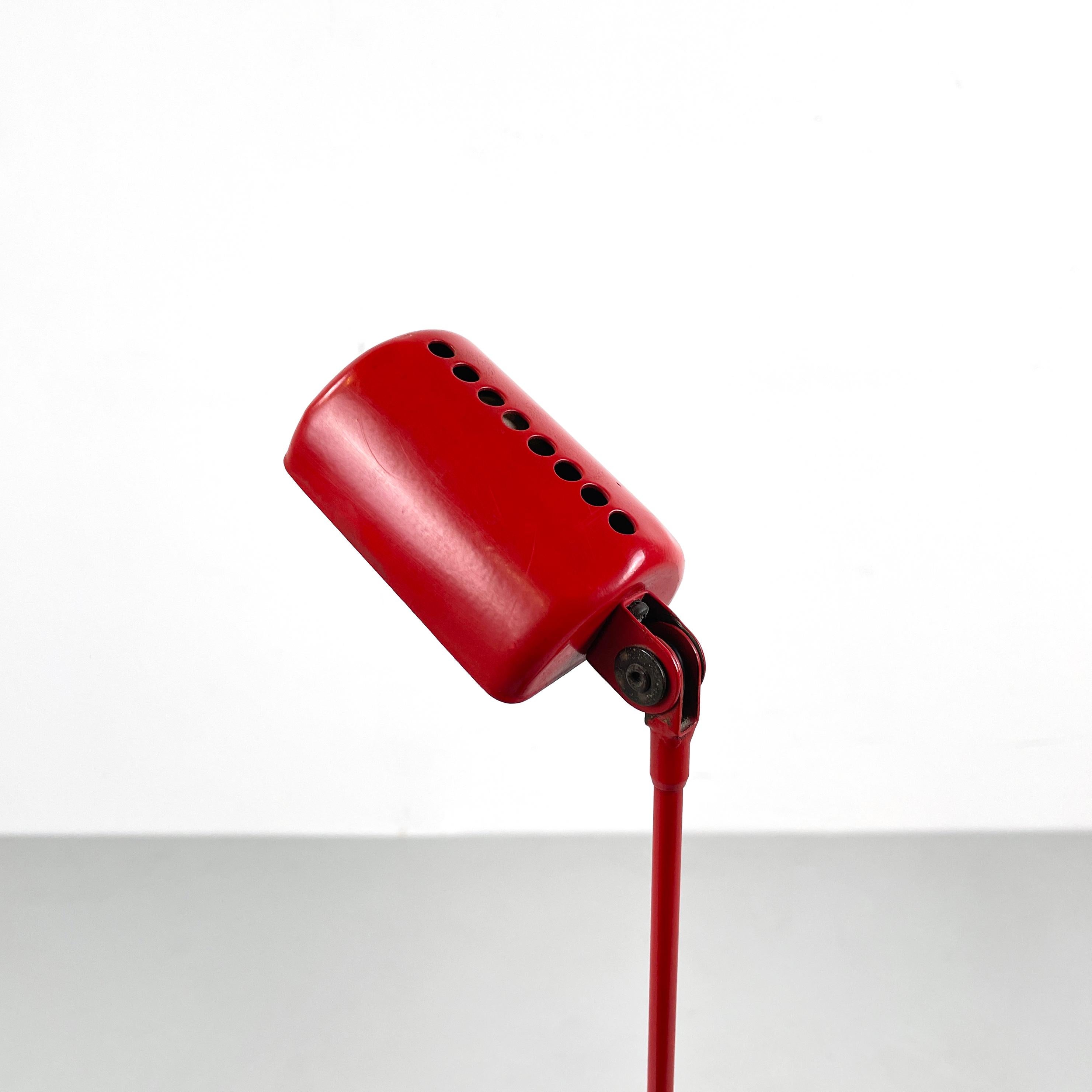 Italian modern red metal Adjustable table lamp Daphine by Cimini Lumina 1980s in vendita 1