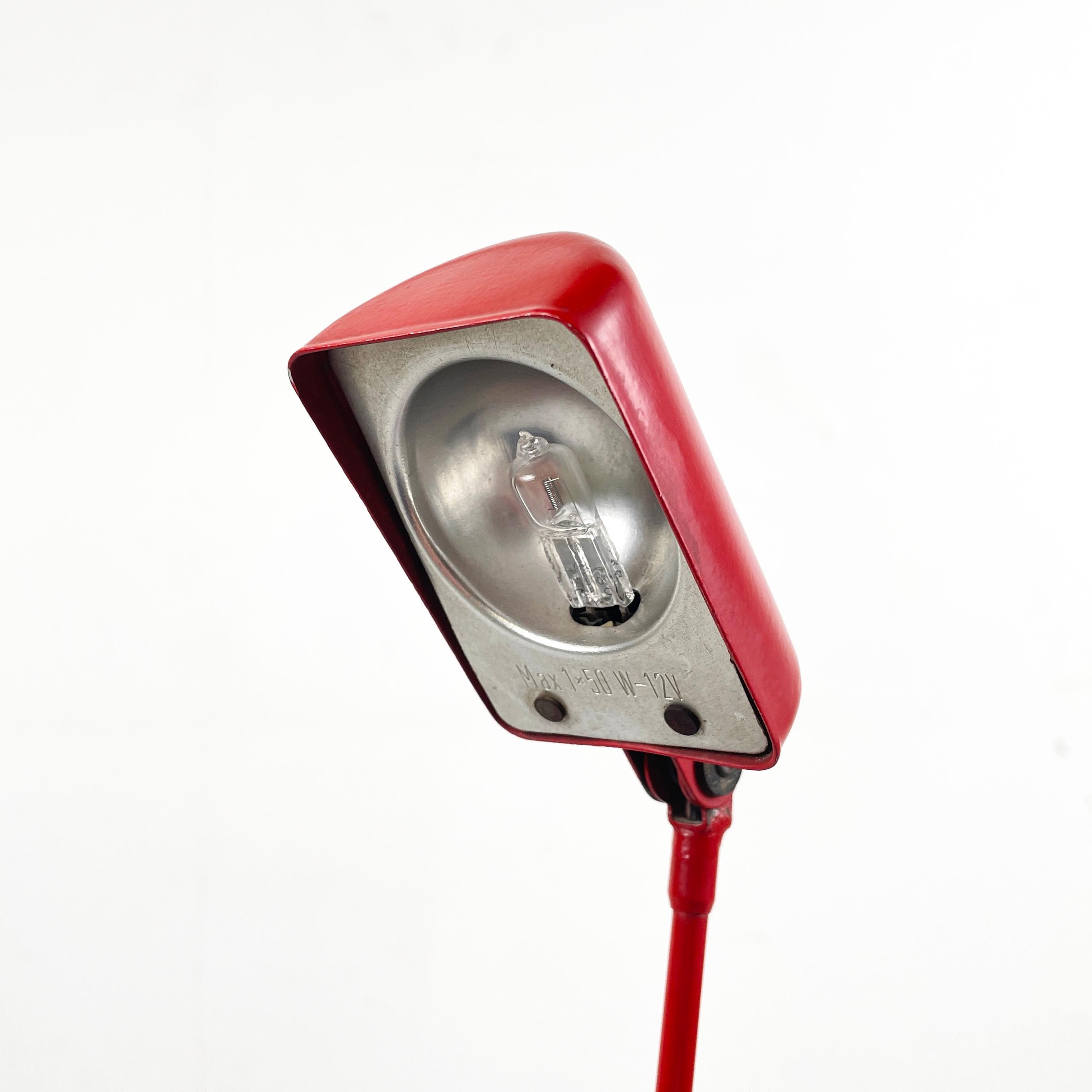 Italian modern red metal Adjustable table lamp Daphine by Cimini Lumina 1980s For Sale 2