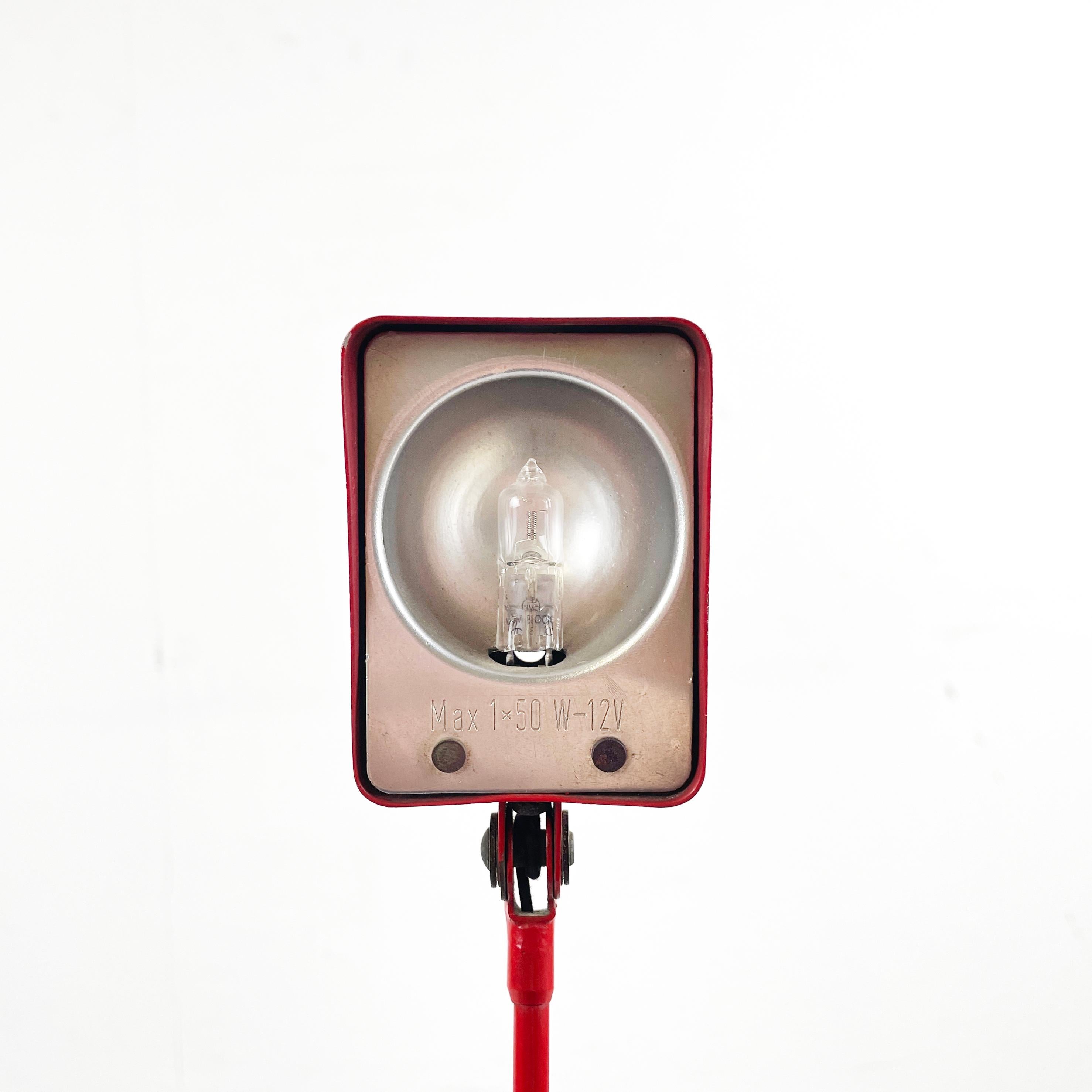 Italian modern red metal Adjustable table lamp Daphine by Cimini Lumina 1980s For Sale 3