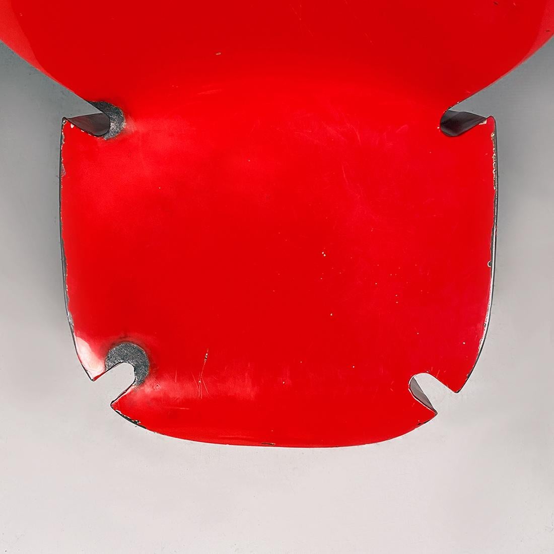 Italian Modern Red Metal Lamda Chair by Marco Zanuso and Richard Sapper, 1970s 3