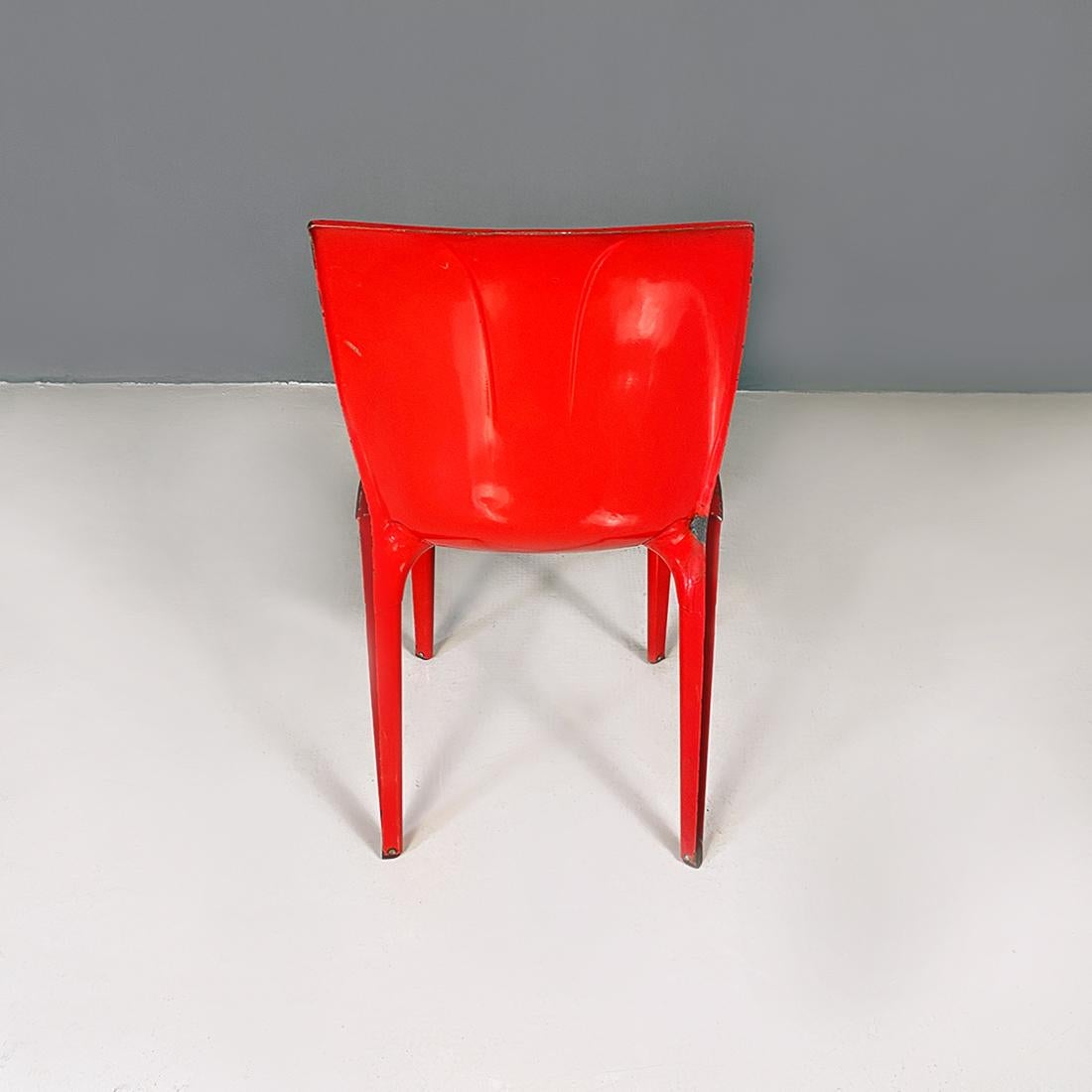 Italian Modern Red Metal Lamda Chair by Marco Zanuso and Richard Sapper, 1970s 4