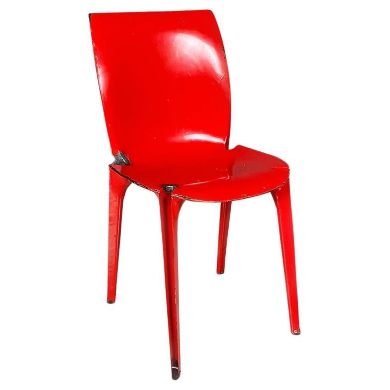 Italian Modern Red Metal Lamda Chair by Marco Zanuso and Richard Sapper, 1970s
