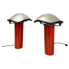 Italienische moderne rote Metalltischlampen Brontes von Cini Boeri für Artemide, 1980er Jahre