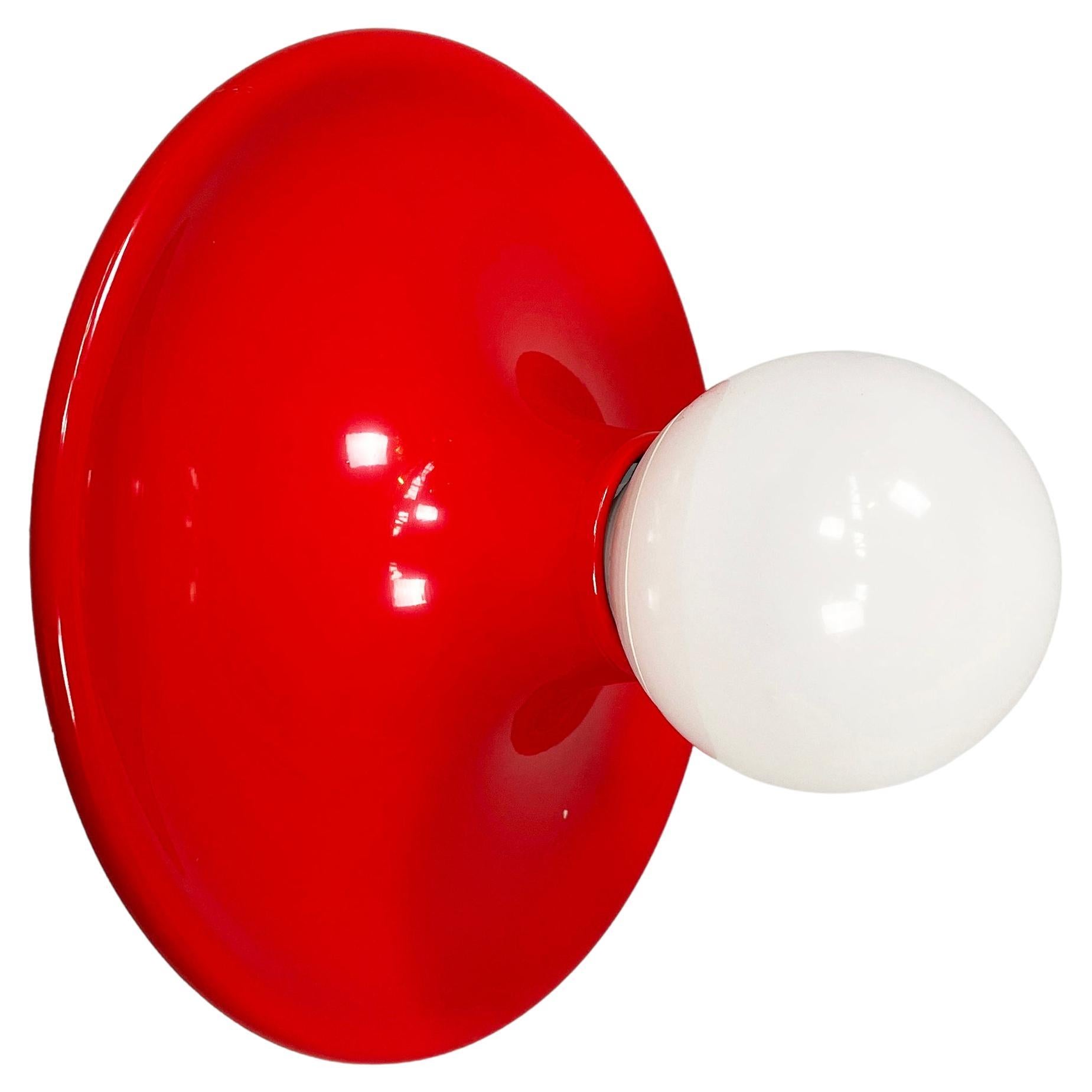 Italian modern Red metal Wall lamp by Sankey Targetti, 1970s