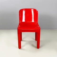 Moderne italienische Stühle aus rotem Kunststoff 1050 von Marcello Siard für Longato, 1970er Jahre
