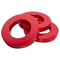 Italienische moderne rote Ringe für den ewigen Wandkalender von Ring A Date, 2020s