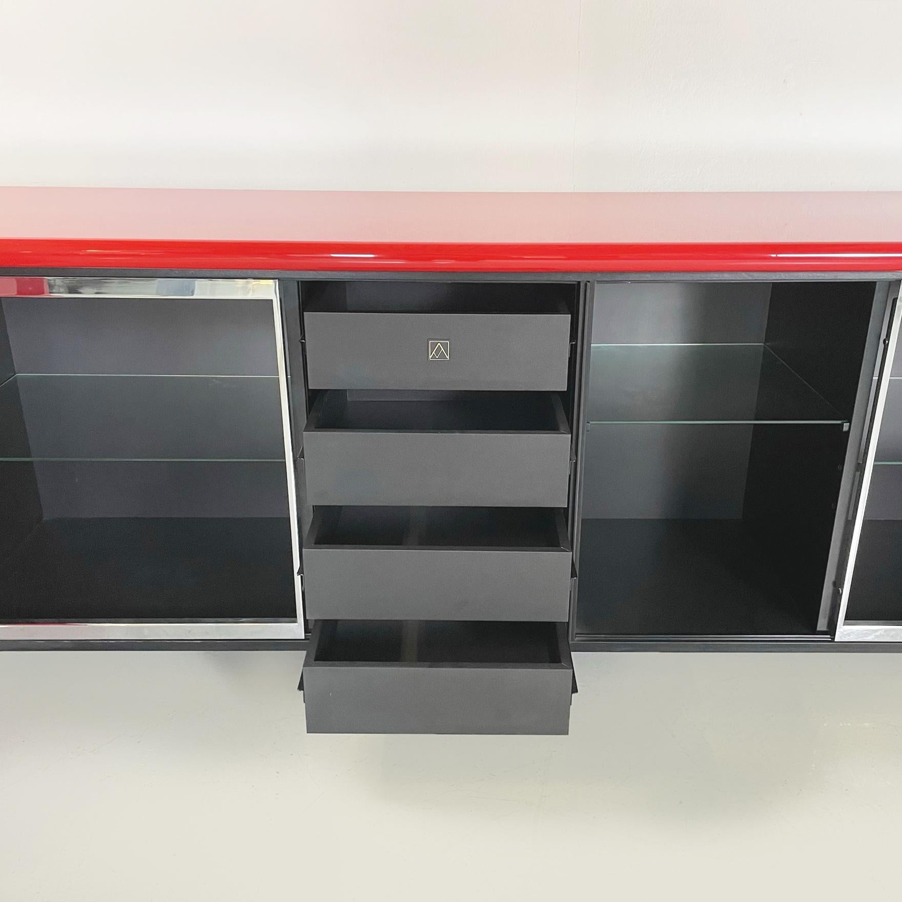 Italian Modern Red Sideboard Sheraton by Stoppino and Acerbis for Acerbis, 1977 For Sale 6