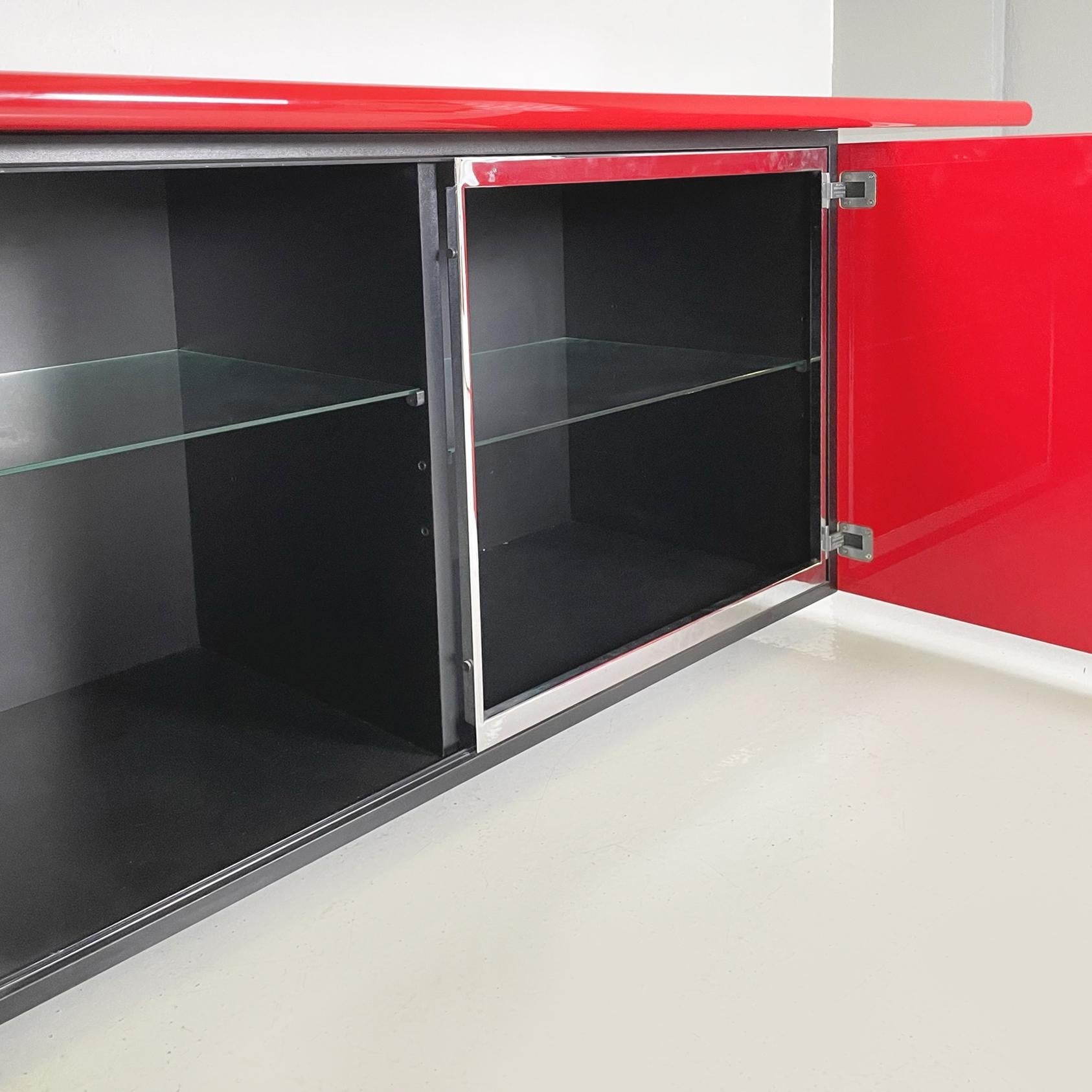 Italian Modern Red Sideboard Sheraton by Stoppino and Acerbis for Acerbis, 1977 For Sale 9