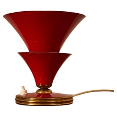 Italian Modern Red Table Lamp Atttributed to Stilnovo