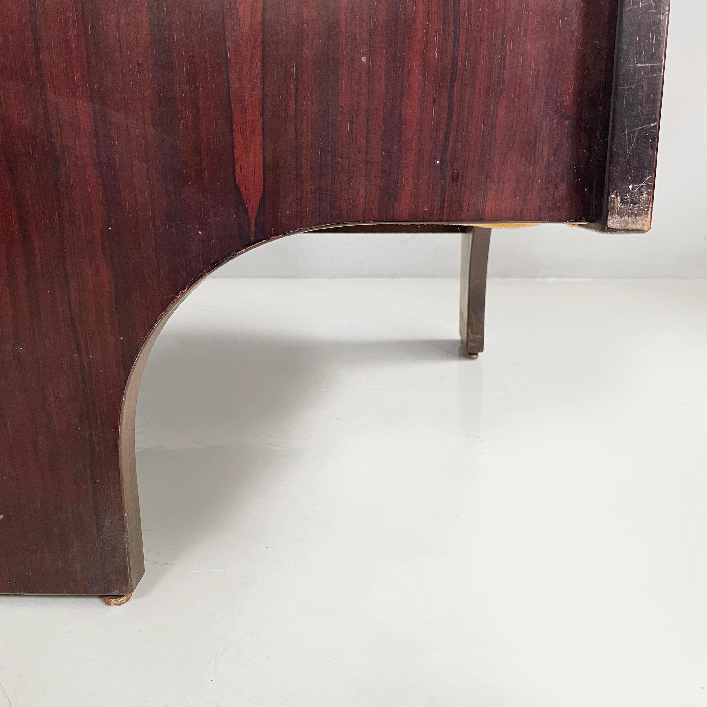 Italian modern red velvet wood armchairs by Claudio Salocchi for Sormani, 1970s For Sale 10